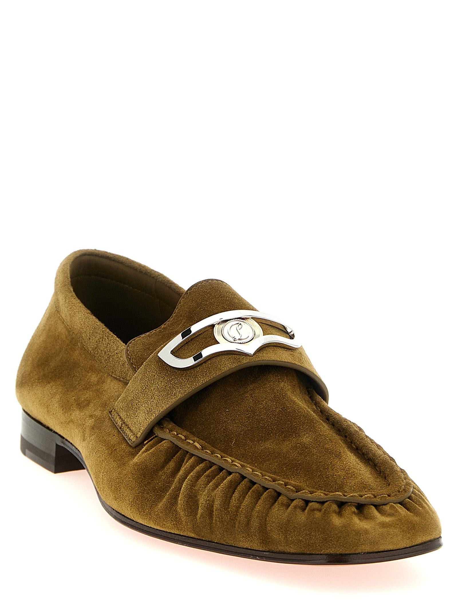 Christian Louboutin Brown Calfskin Slip-On Men's Loafers