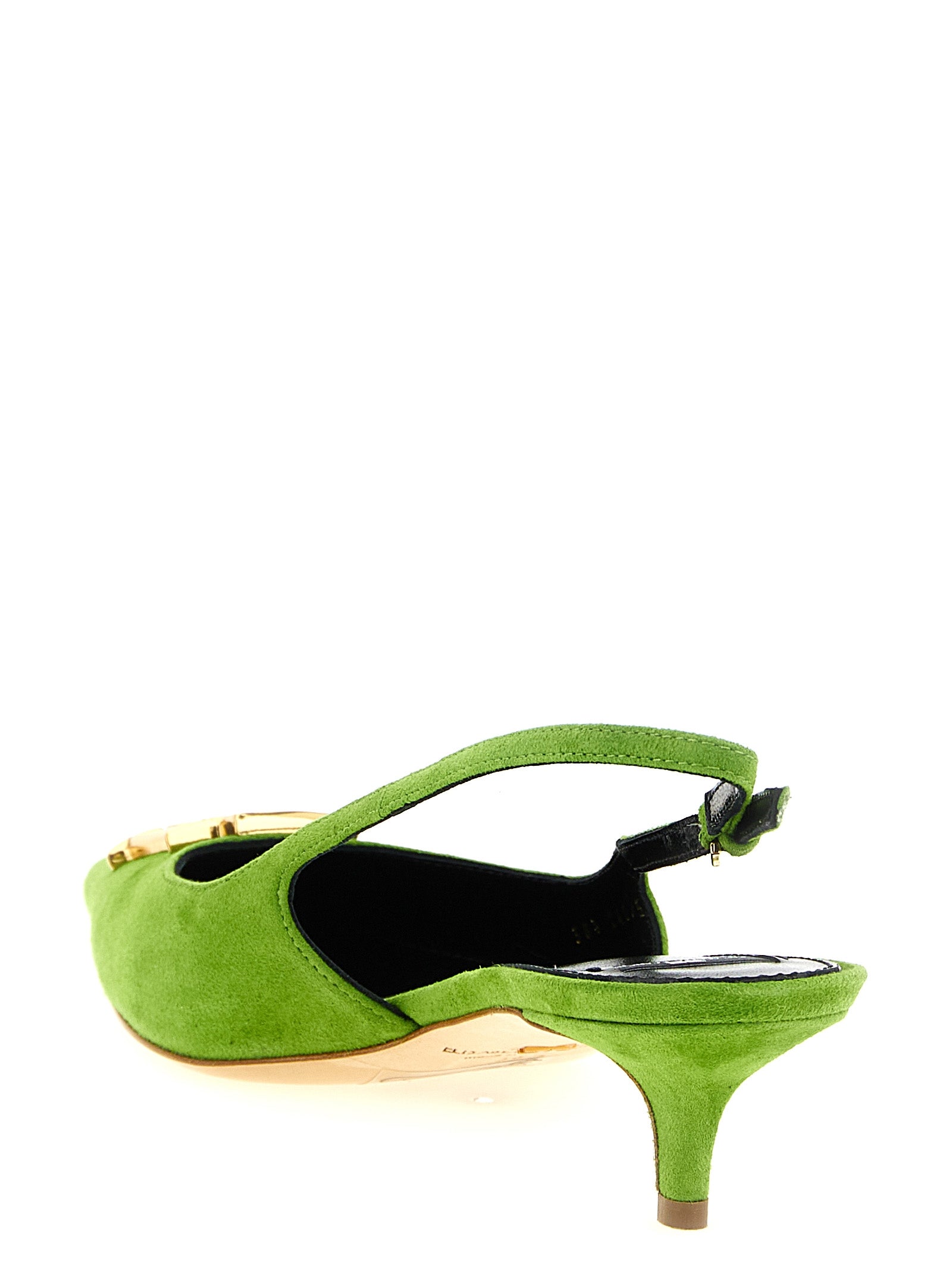 Elisabetta Franchi Bicolor Leather Mid Heel Women's Pumps
