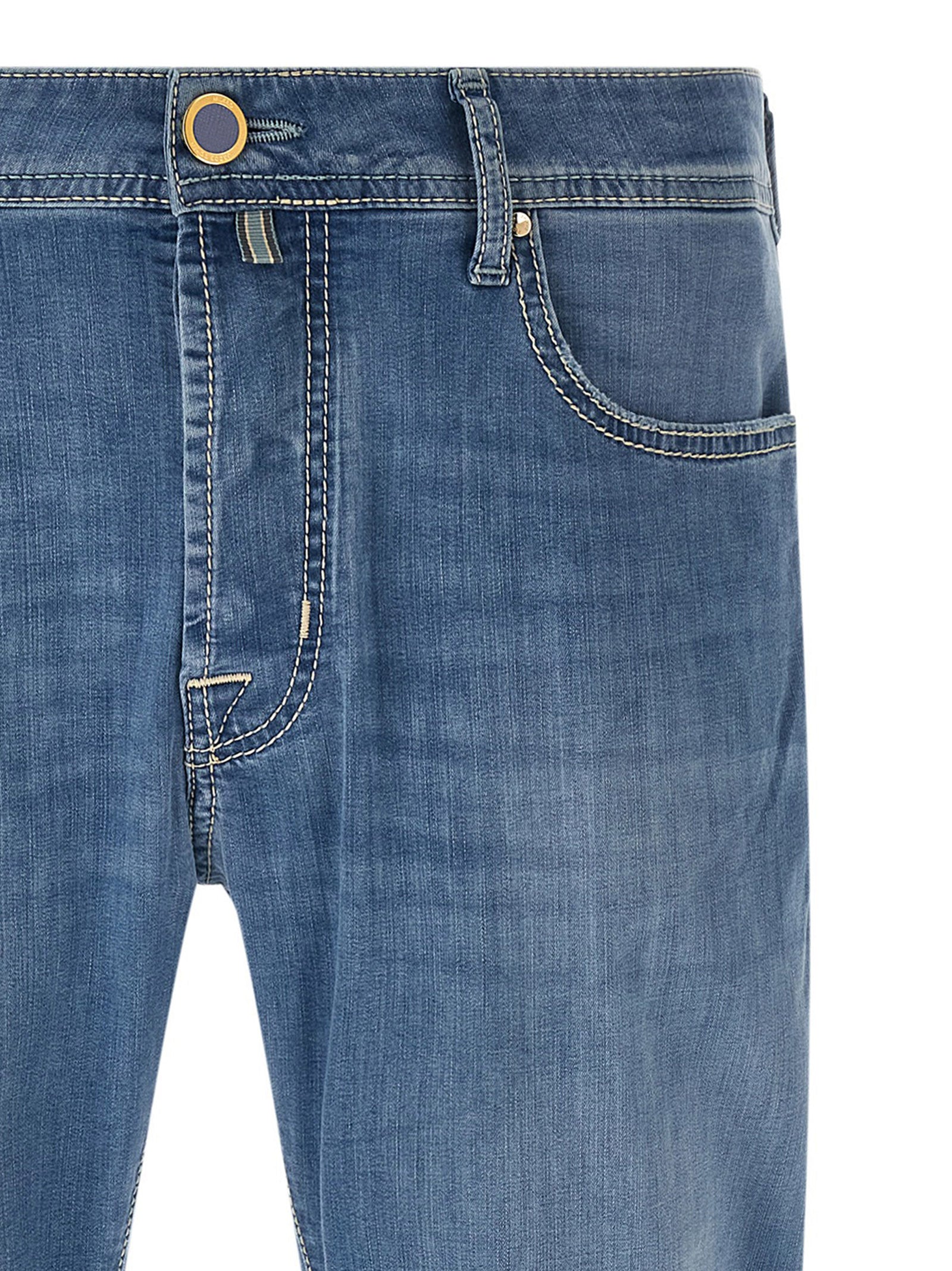 Jacob Cohen Blue Cotton Straight-Leg Men's Jeans