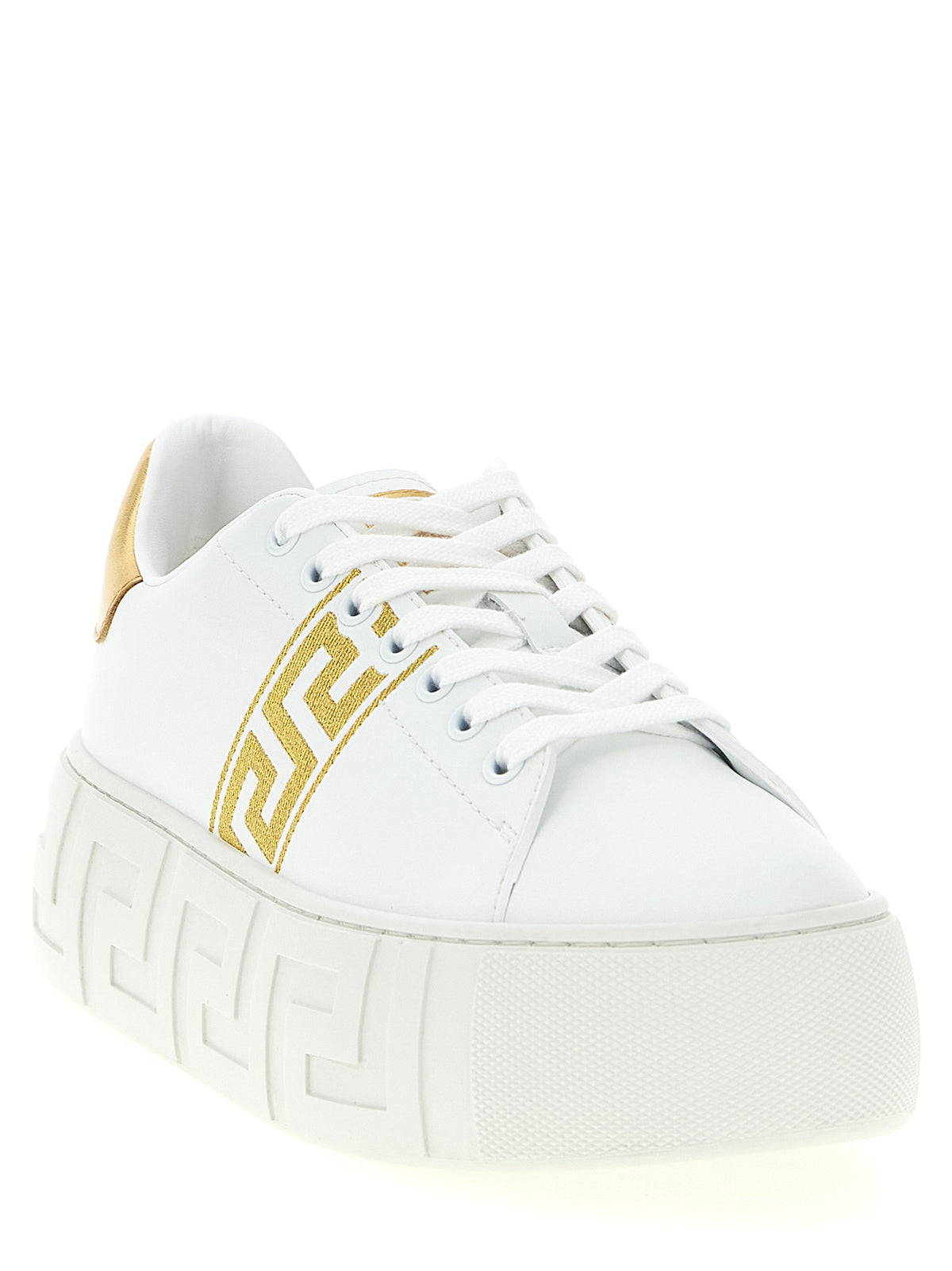 Versace Gold Nylon Platform Women's Sneakers