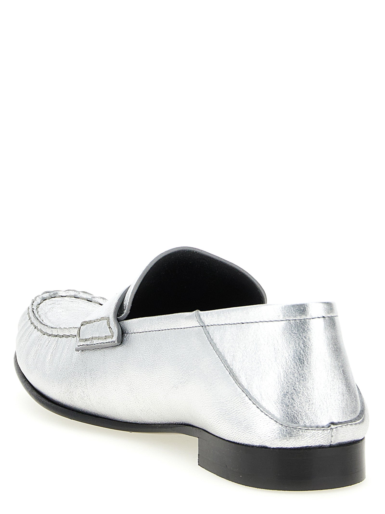Versace Silver Lamb Leather Slip-On Women's Loafers