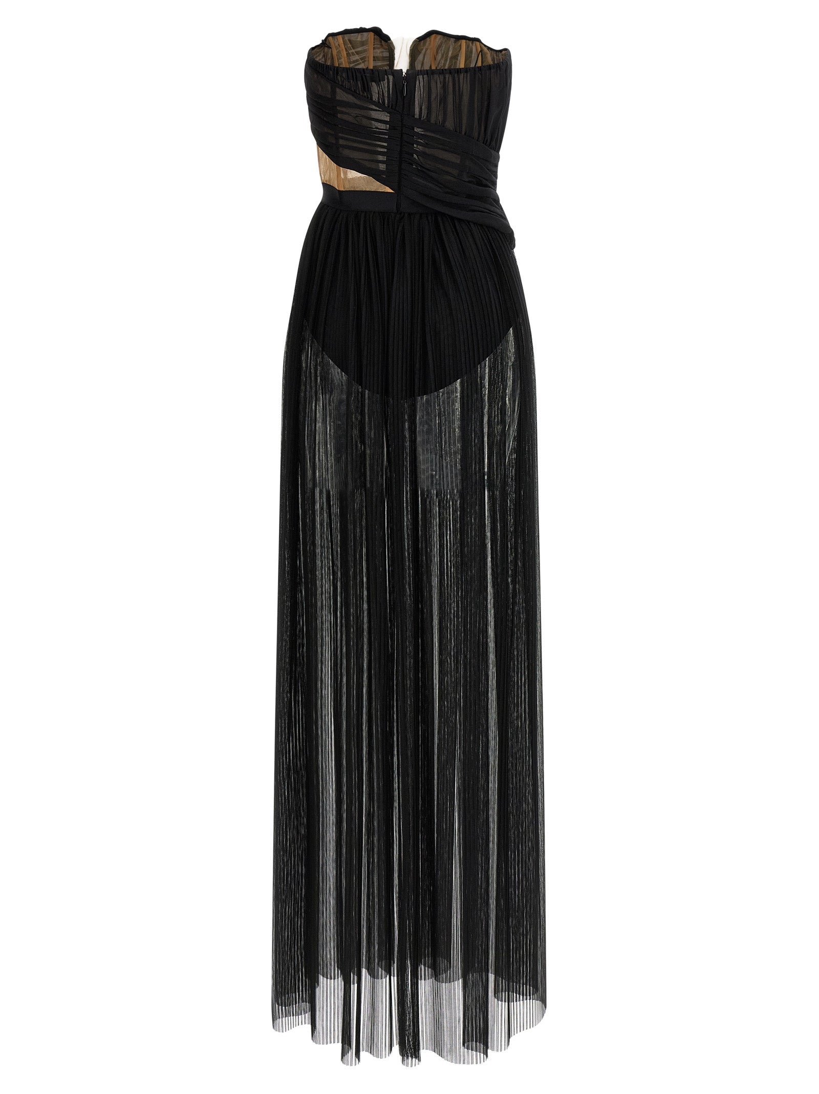 Nensi Dojaka Black Viscose Long Women's Dress