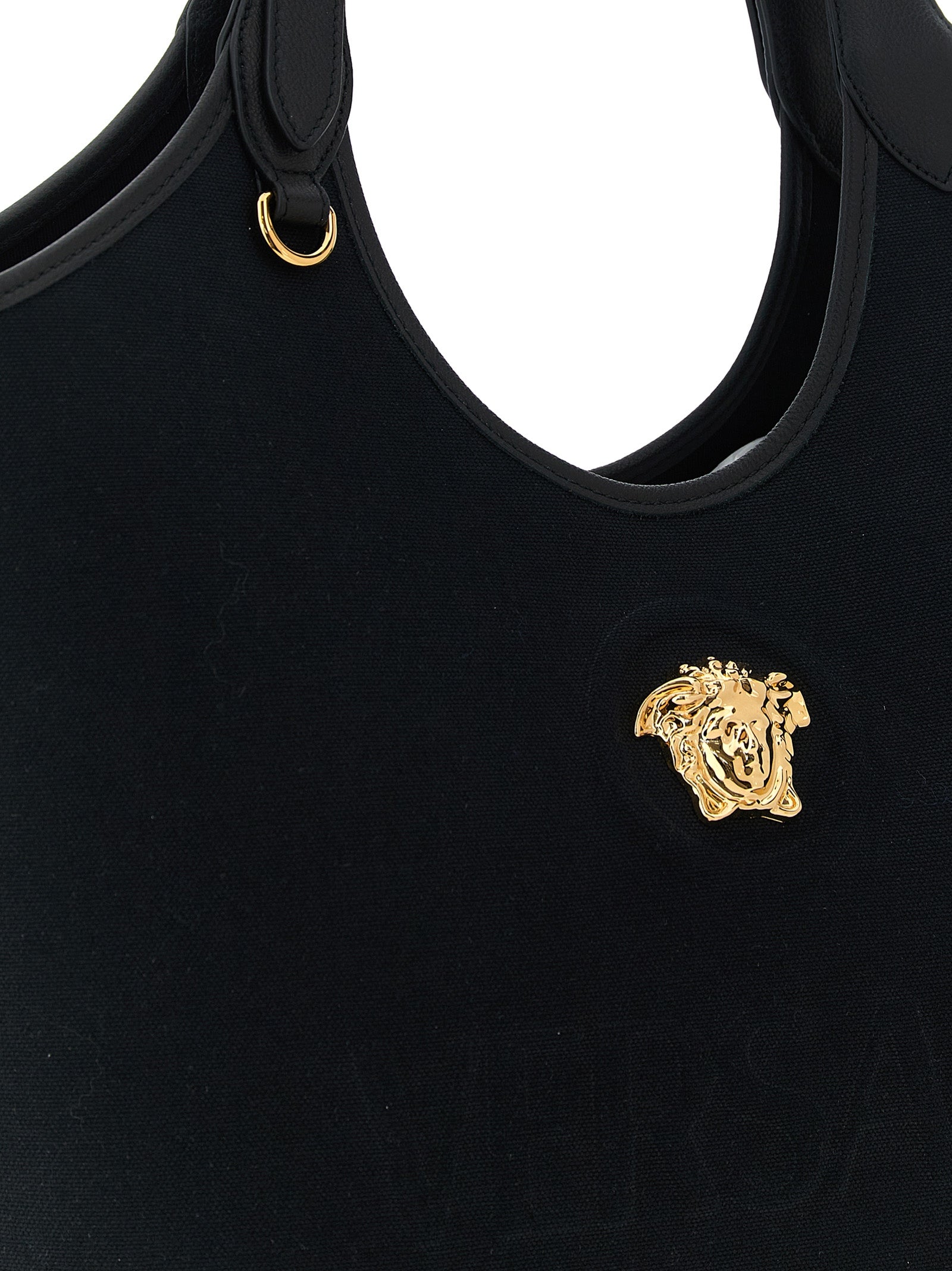 Versace Black Cotton Tote Women's Bag