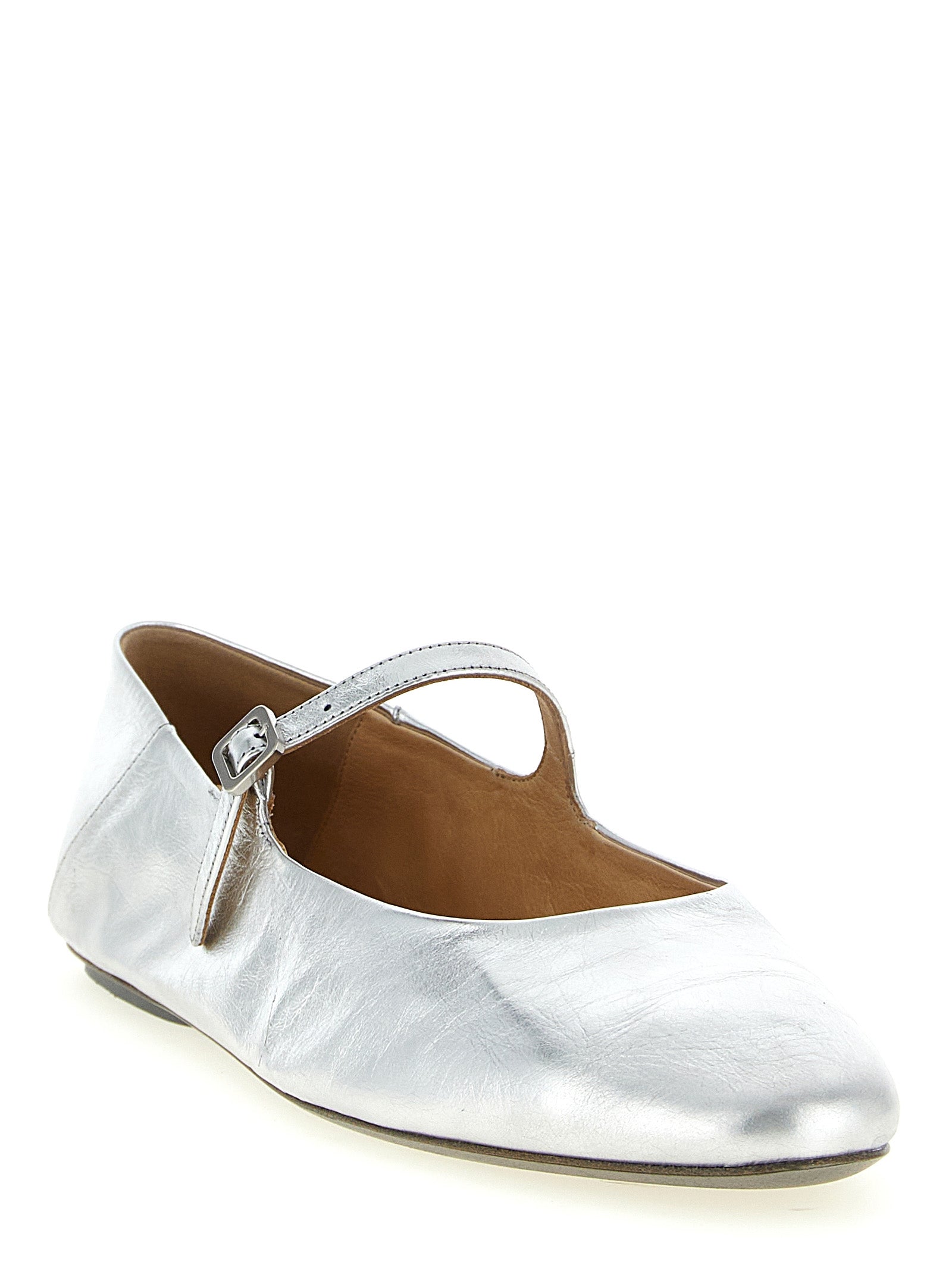 Marsell Silver Calfskin Ballet Women's Flats