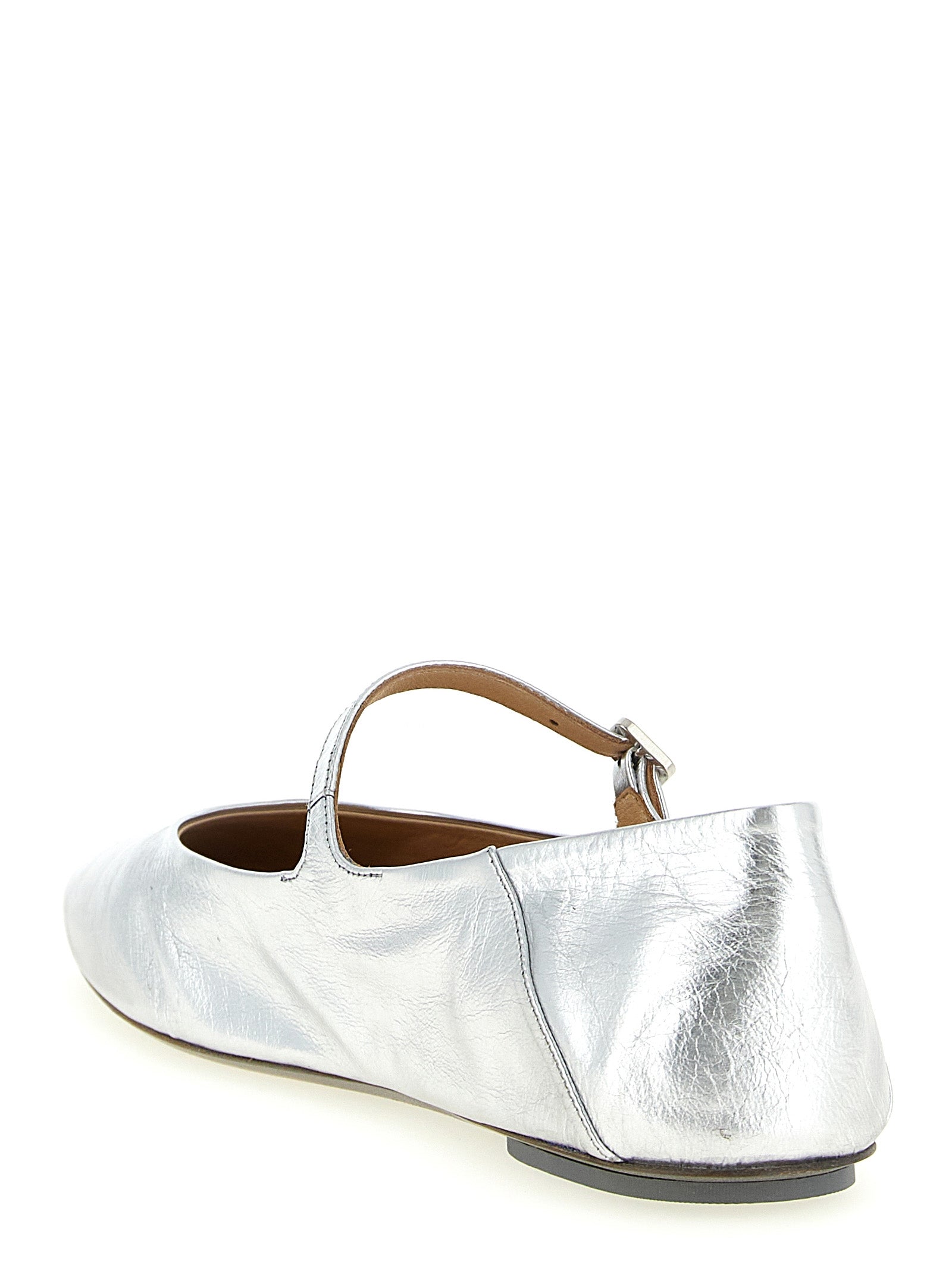 Marsell Silver Calfskin Ballet Women's Flats