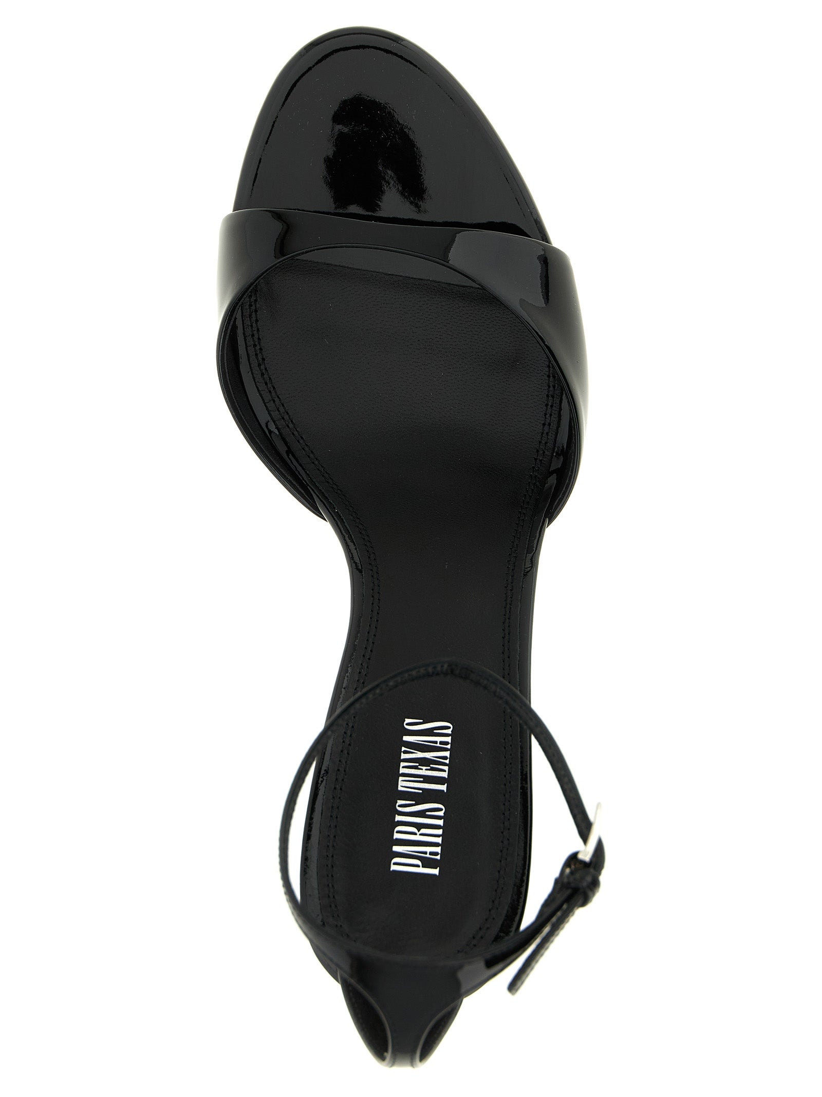 Paris Texas Black Calfskin Stiletto Heel Women's Sandals