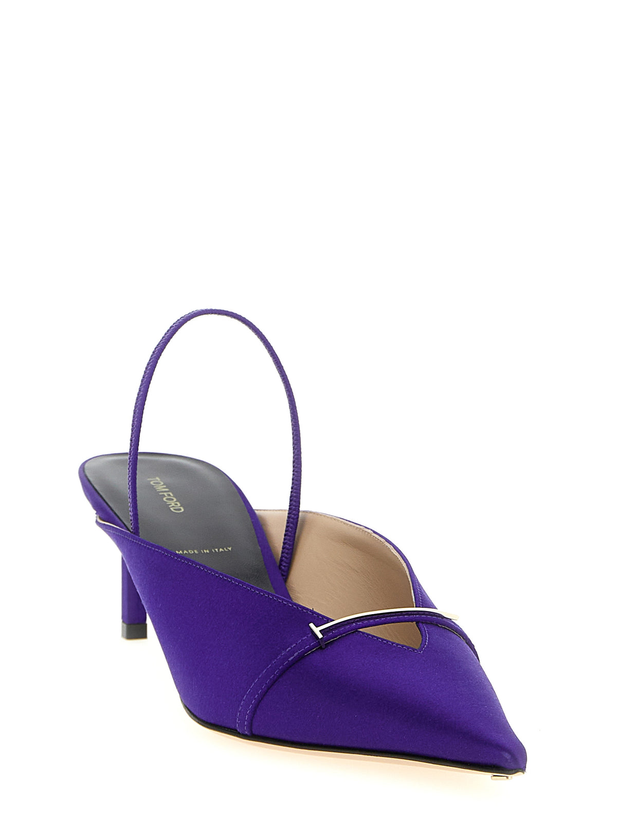 Tom Ford Purple Viscose Mid Heel Women's Pumps