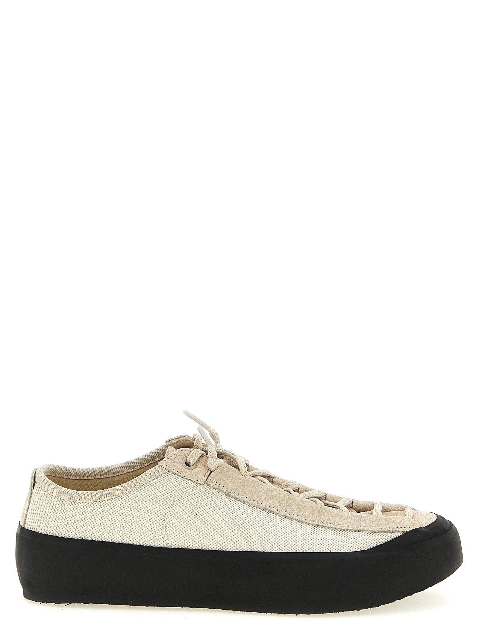 Stone Island Beige Calfskin Low Top Men's Sneakers