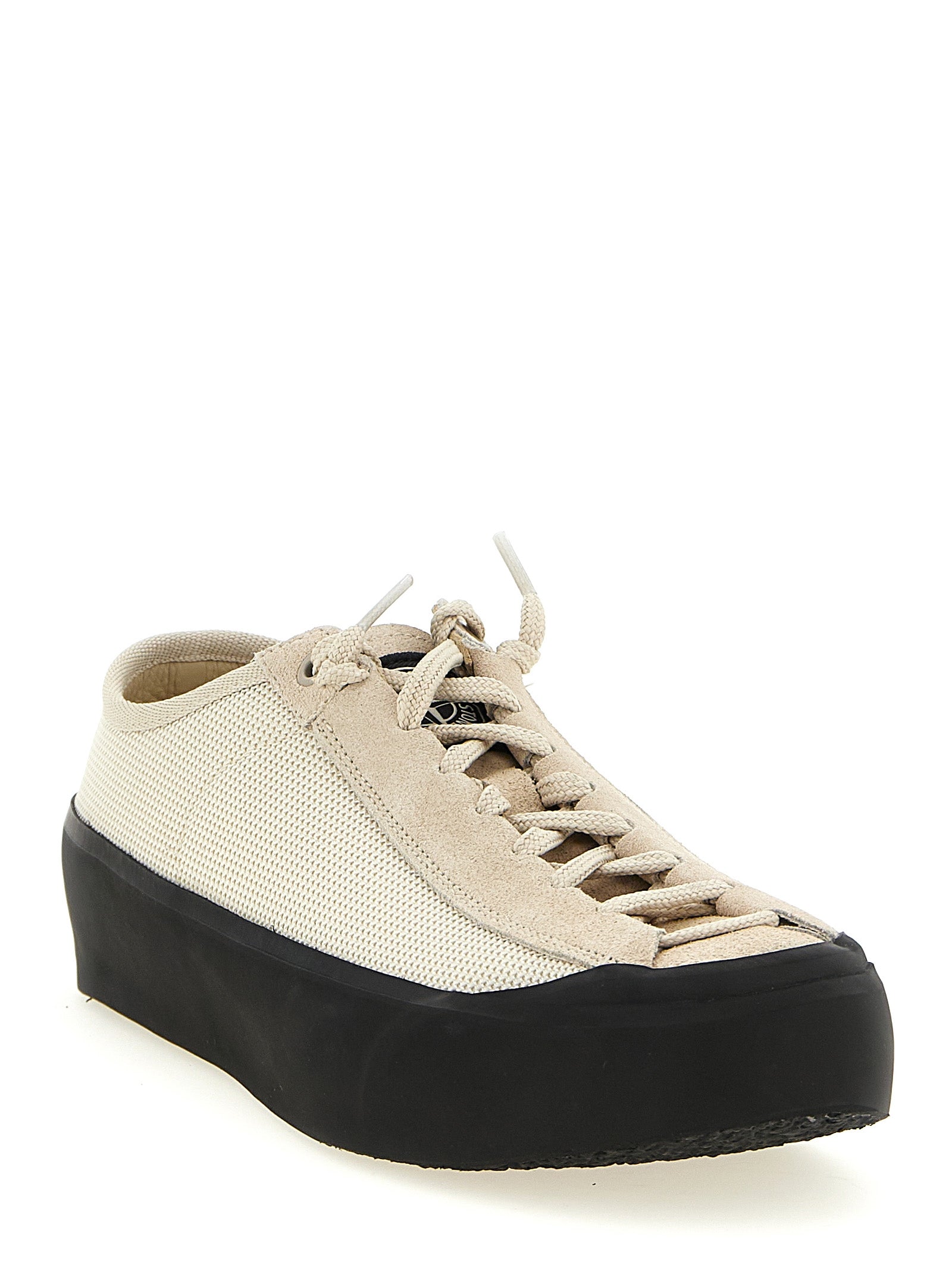 Stone Island Beige Calfskin Low Top Men's Sneakers
