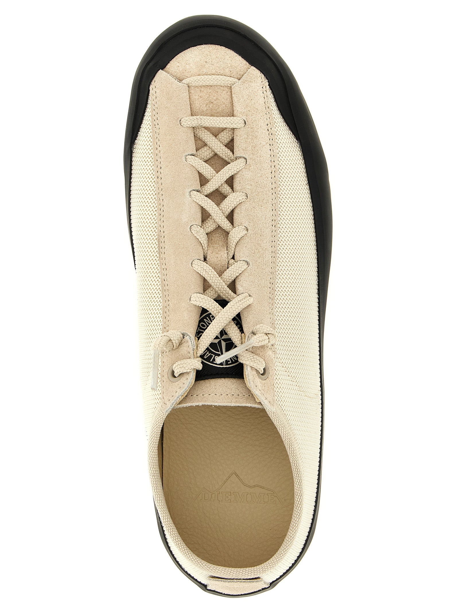 Stone Island Beige Calfskin Low Top Men's Sneakers
