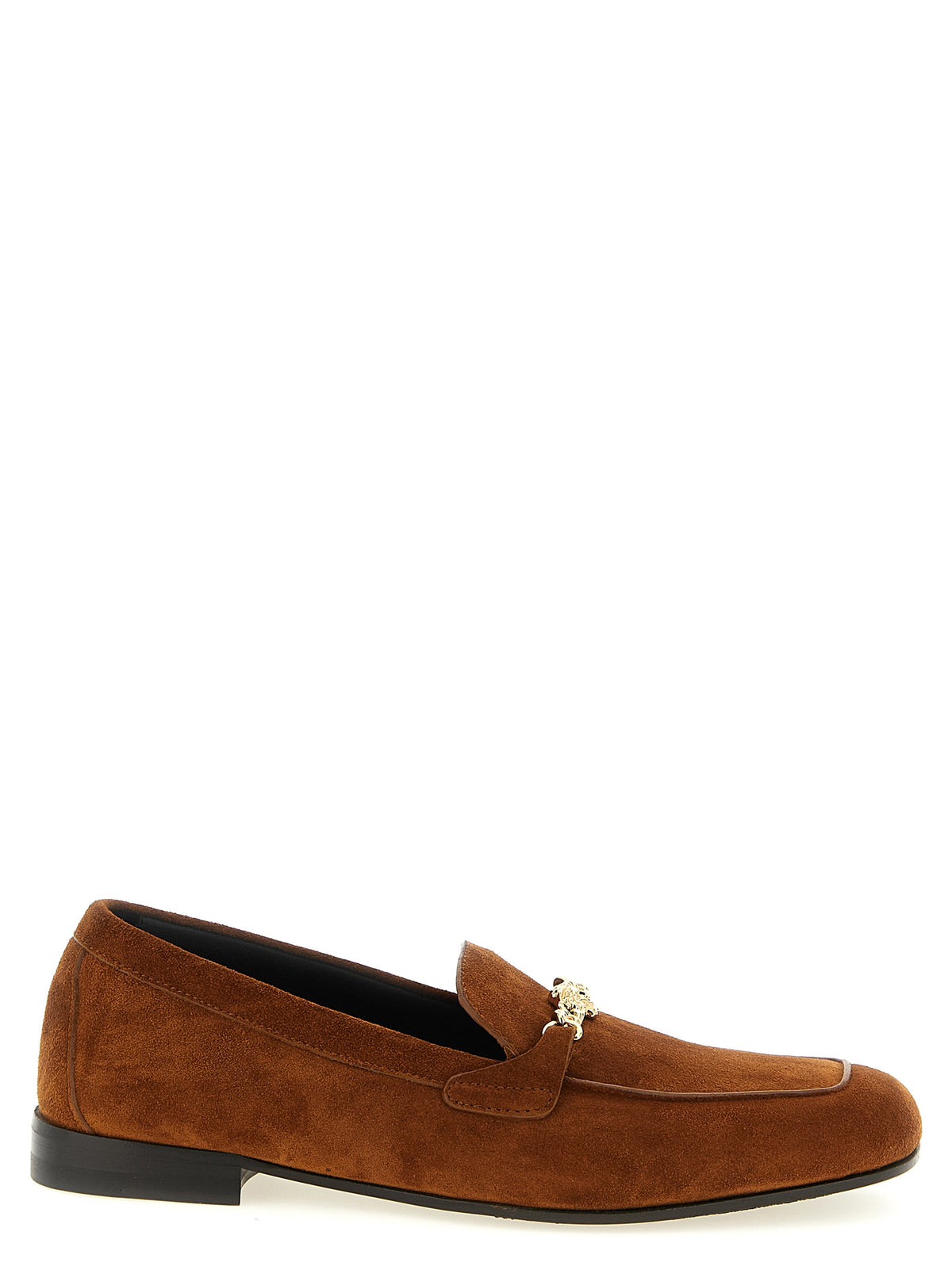 Versace Brown Calfskin Slip-On Women's Loafers