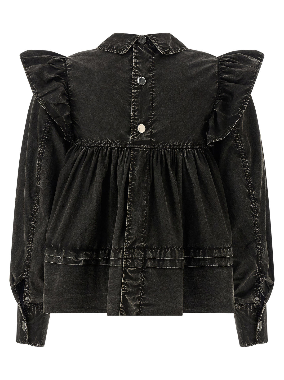 Ganni Black Organic Cotton Women's Blouse