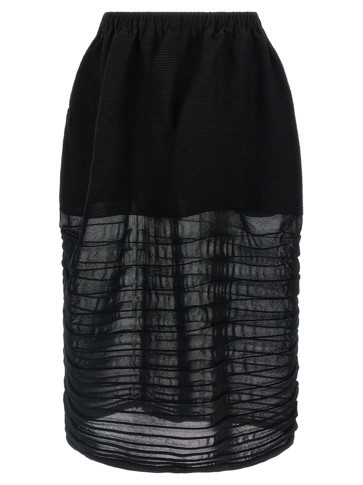 Issey Miyake Black Polyester Midi Women's Skirt