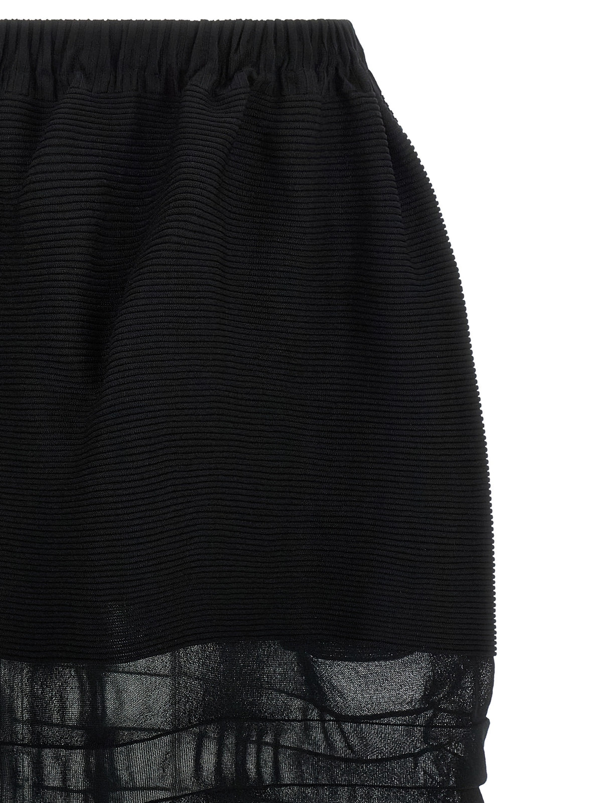 Issey Miyake Black Polyester Midi Women's Skirt