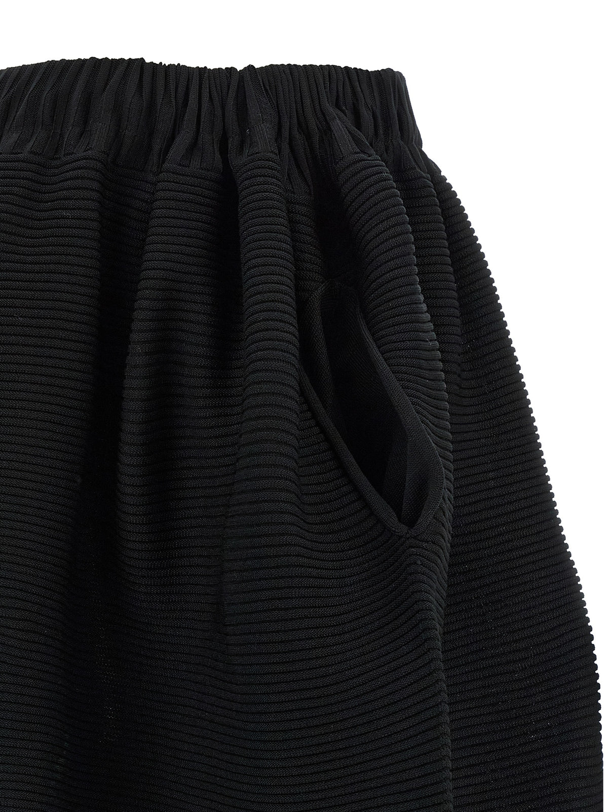 Issey Miyake Black Polyester Midi Women's Skirt