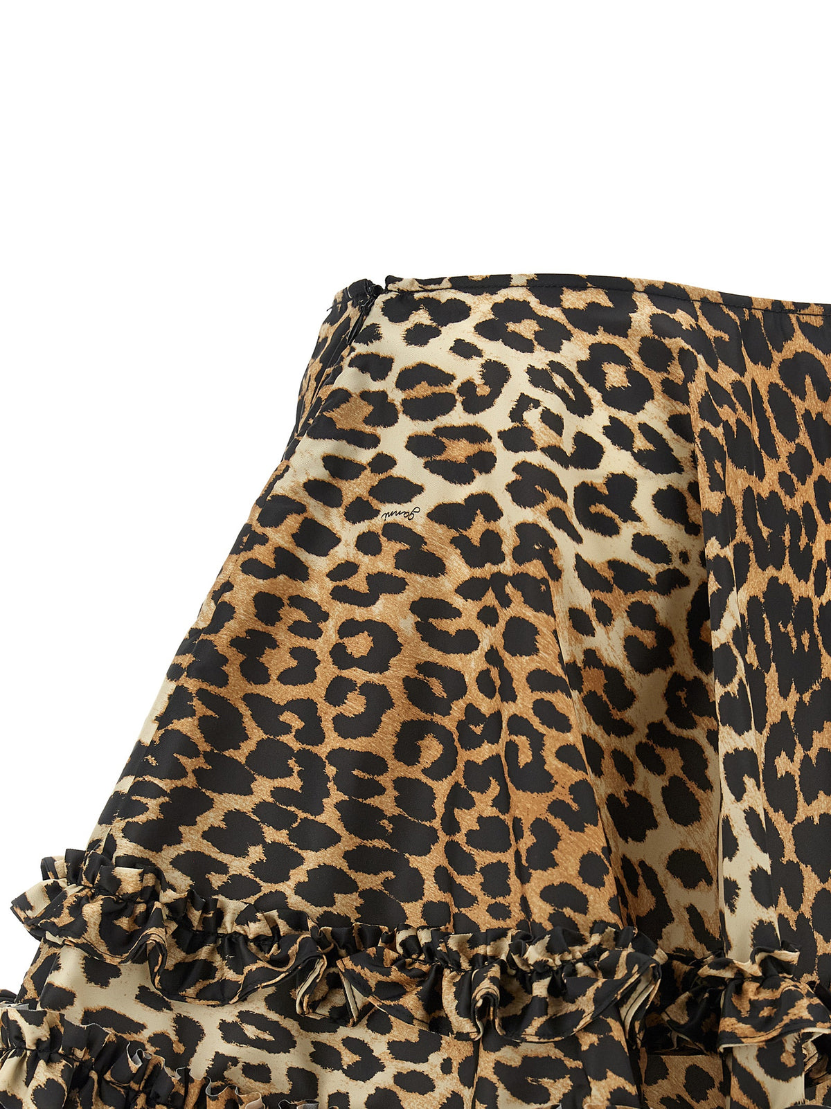 Ganni Brown Recycled Polyamide Long Women's Skirt