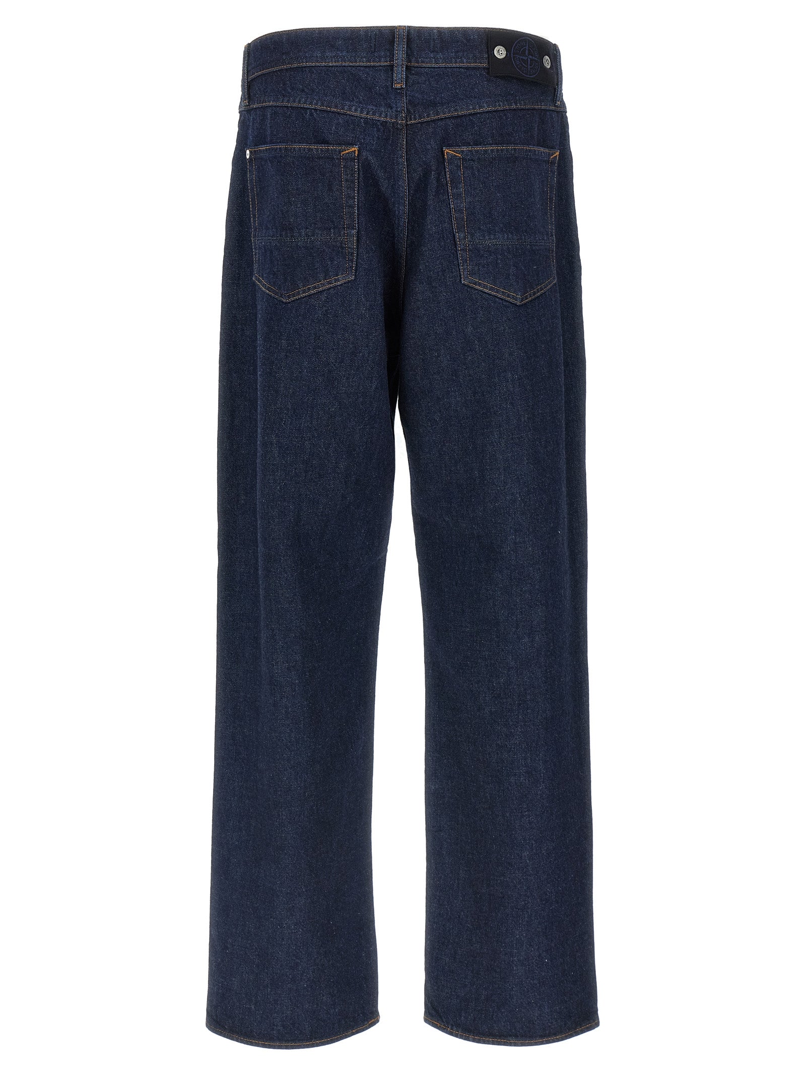 Stone Island Blue Cotton Relaxed Fit Men's Jeans