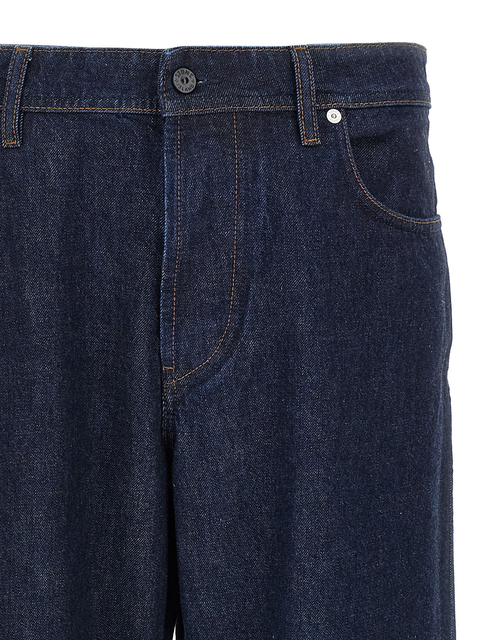 Stone Island Blue Cotton Relaxed Fit Men's Jeans