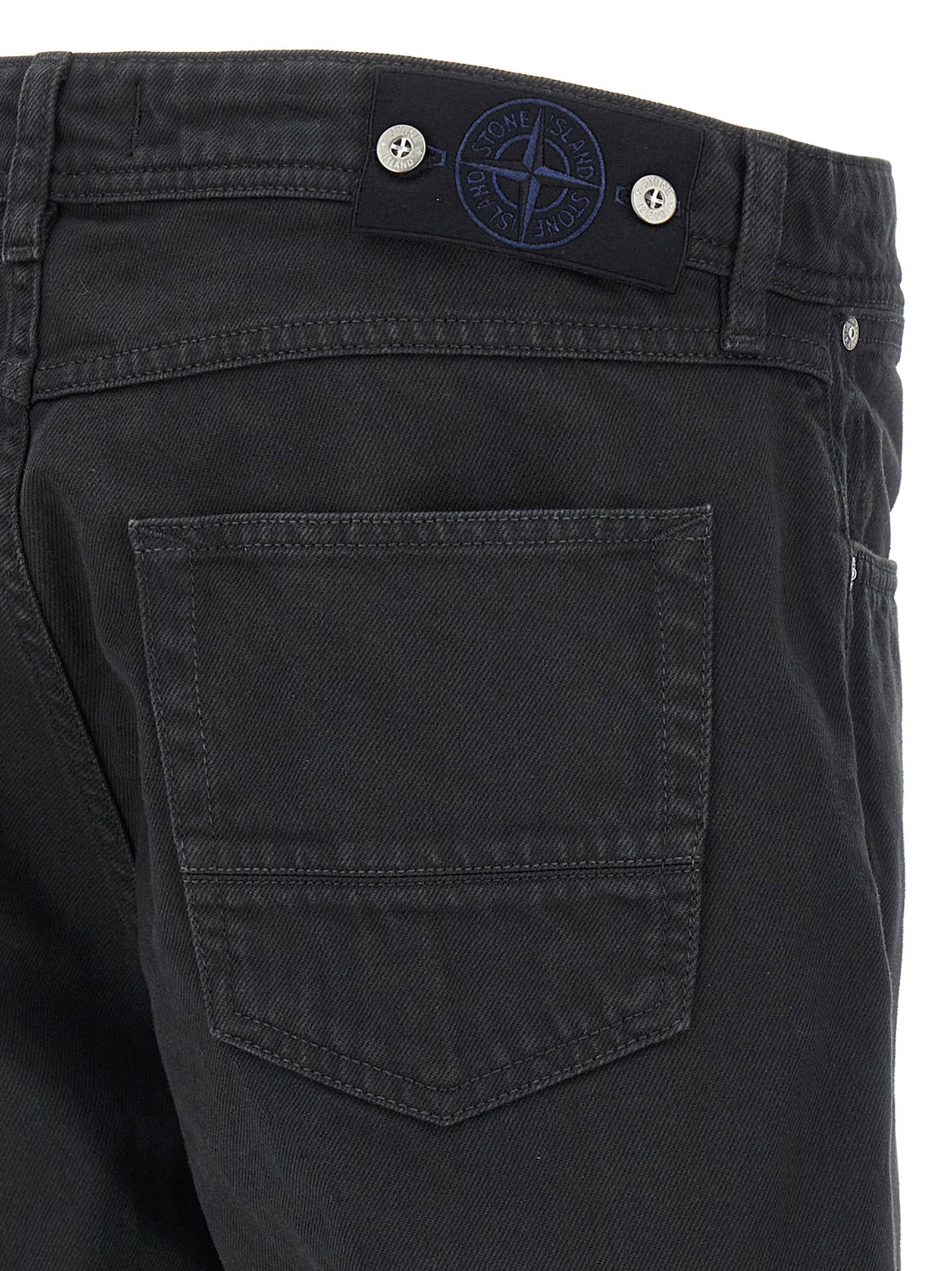 Stone Island Black Cotton Straight-Leg Men's Jeans