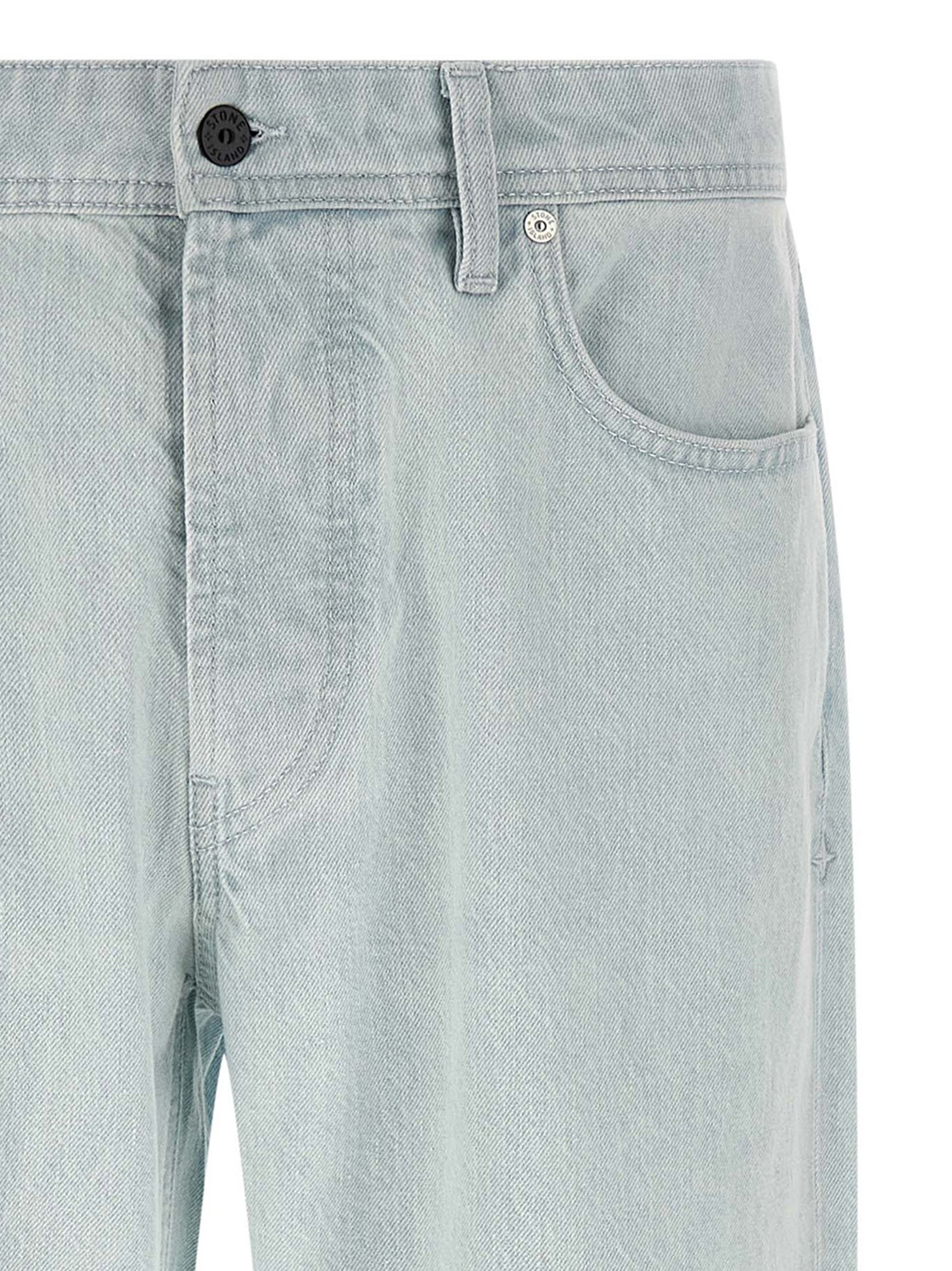 Stone Island Blue Cotton Straight-Leg Men's Jeans