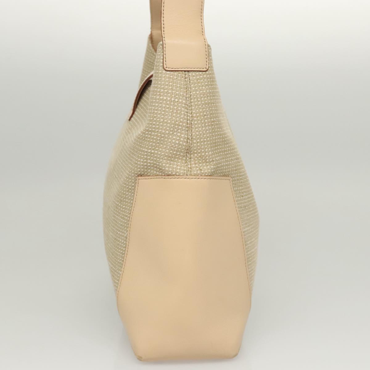 Salvatore Ferragamo Gancini Beige Leather Shoulder Bag (Pre-Owned)