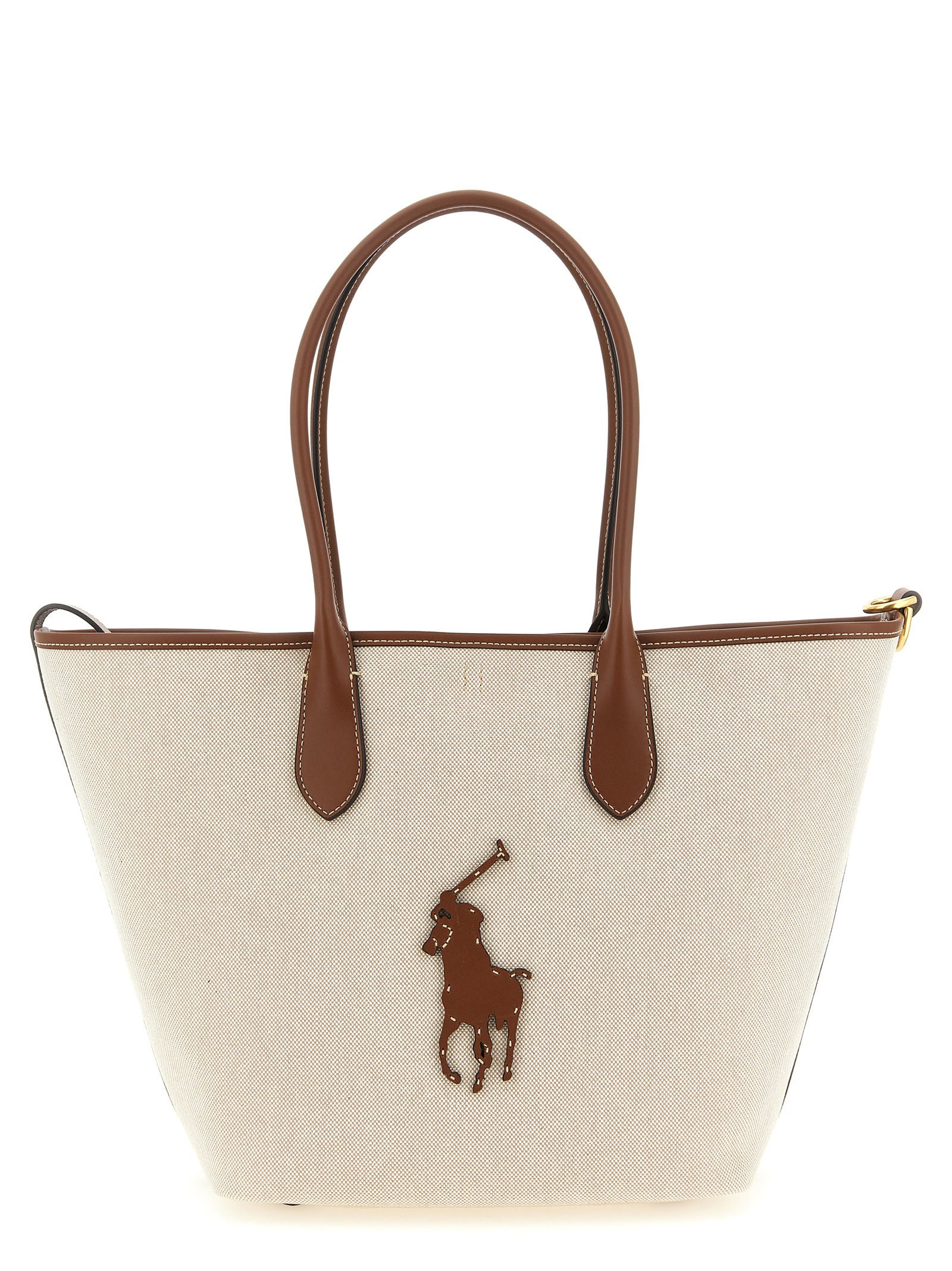 Polo Ralph Lauren Brown Cotton Tote Women's Bag