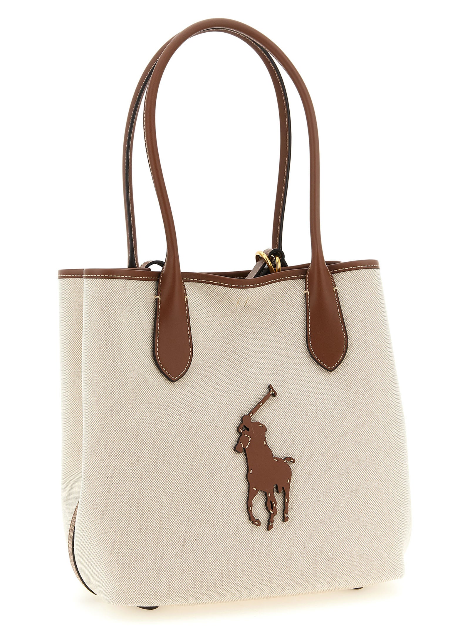 Polo Ralph Lauren Brown Cotton Tote Women's Bag