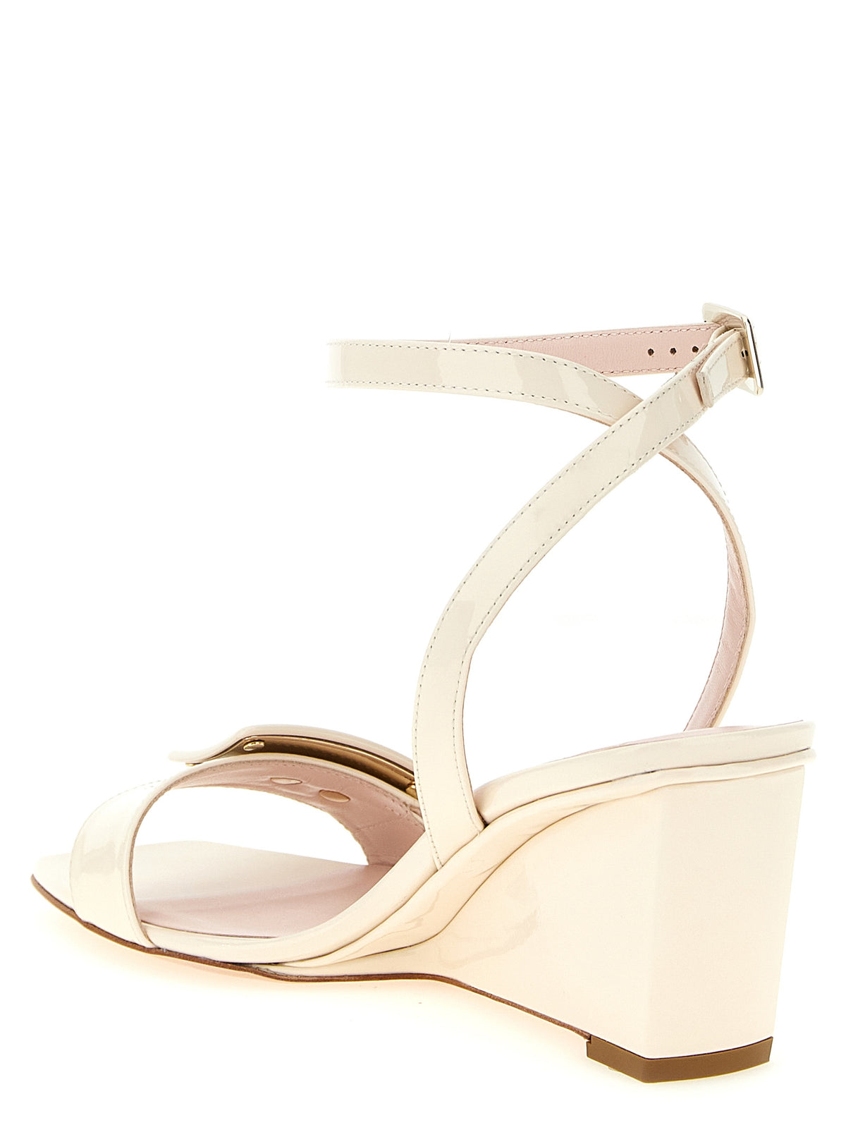 Roger Vivier White Calfskin Wedge Women's Sandals