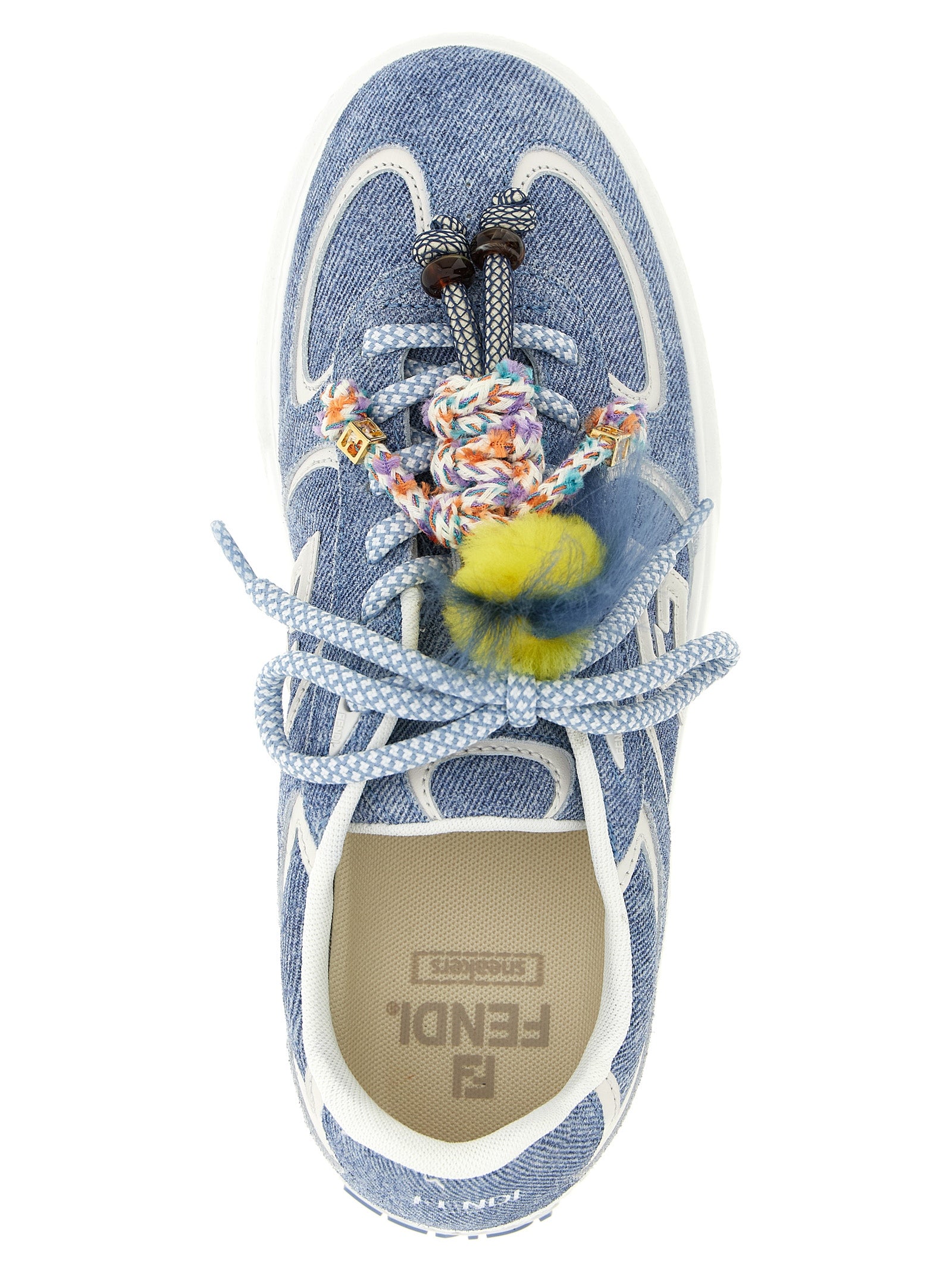 Fendi Blue Calfskin Platform Women's Sneakers