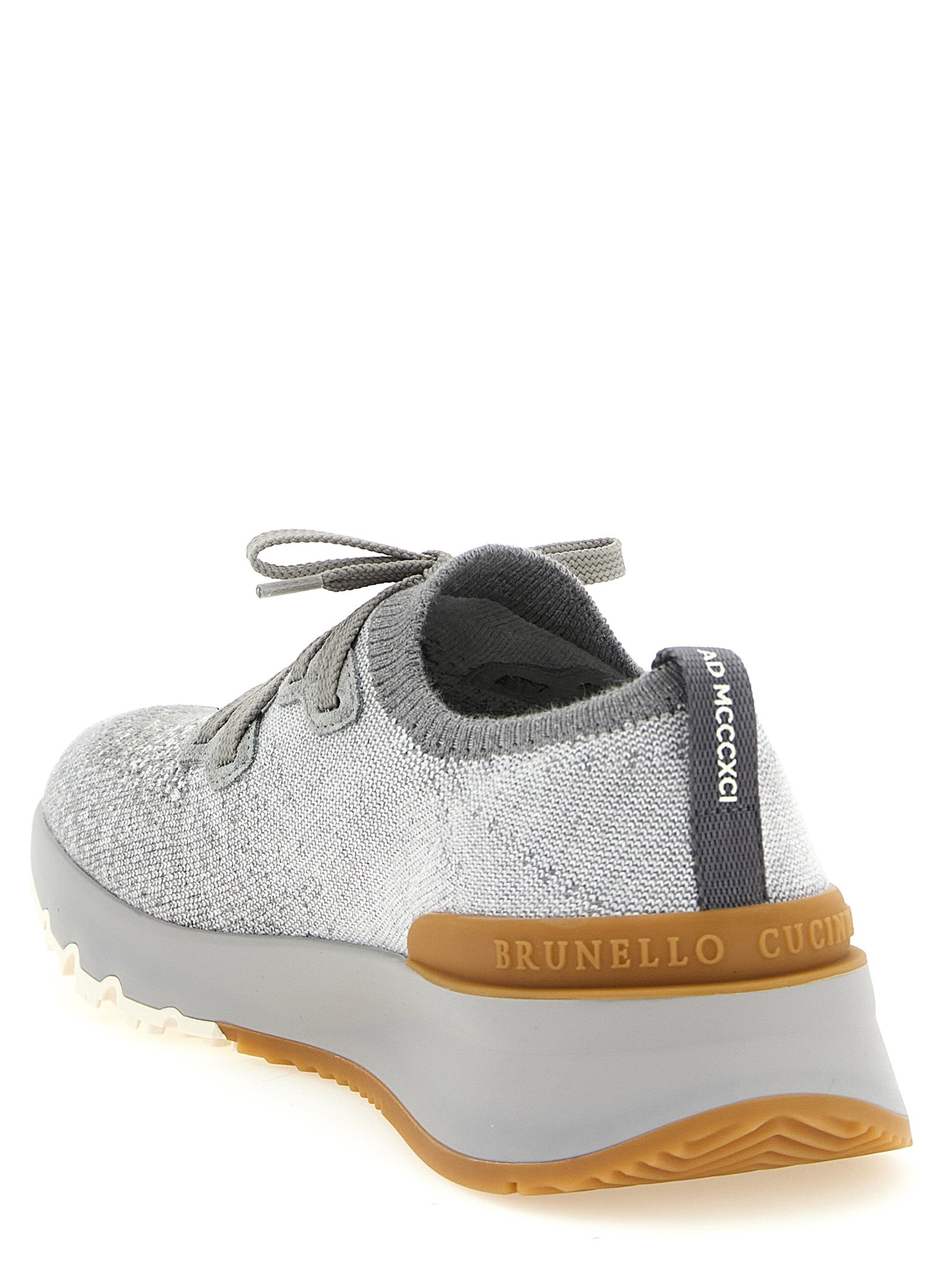 Brunello Cucinelli Gray Cotton Athletic Men's Sneakers