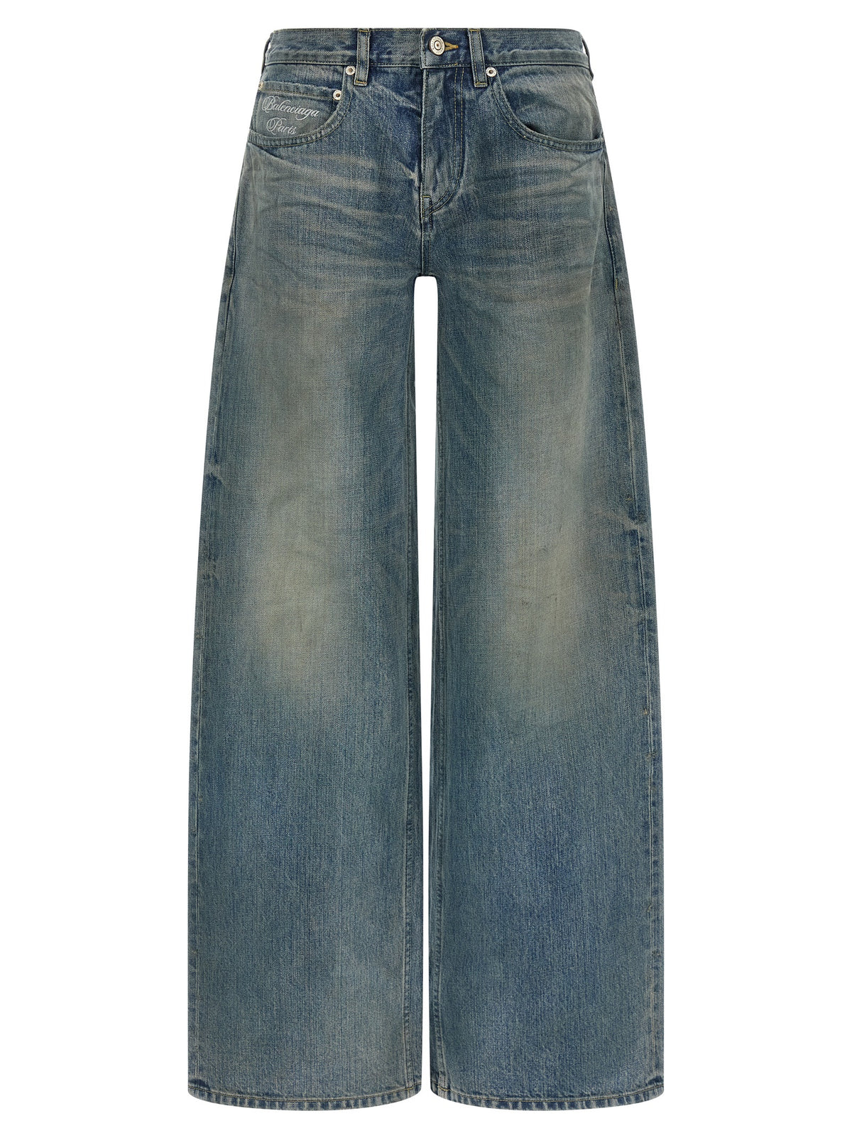 Balenciaga Blue Cotton Relaxed Fit Women's Jeans