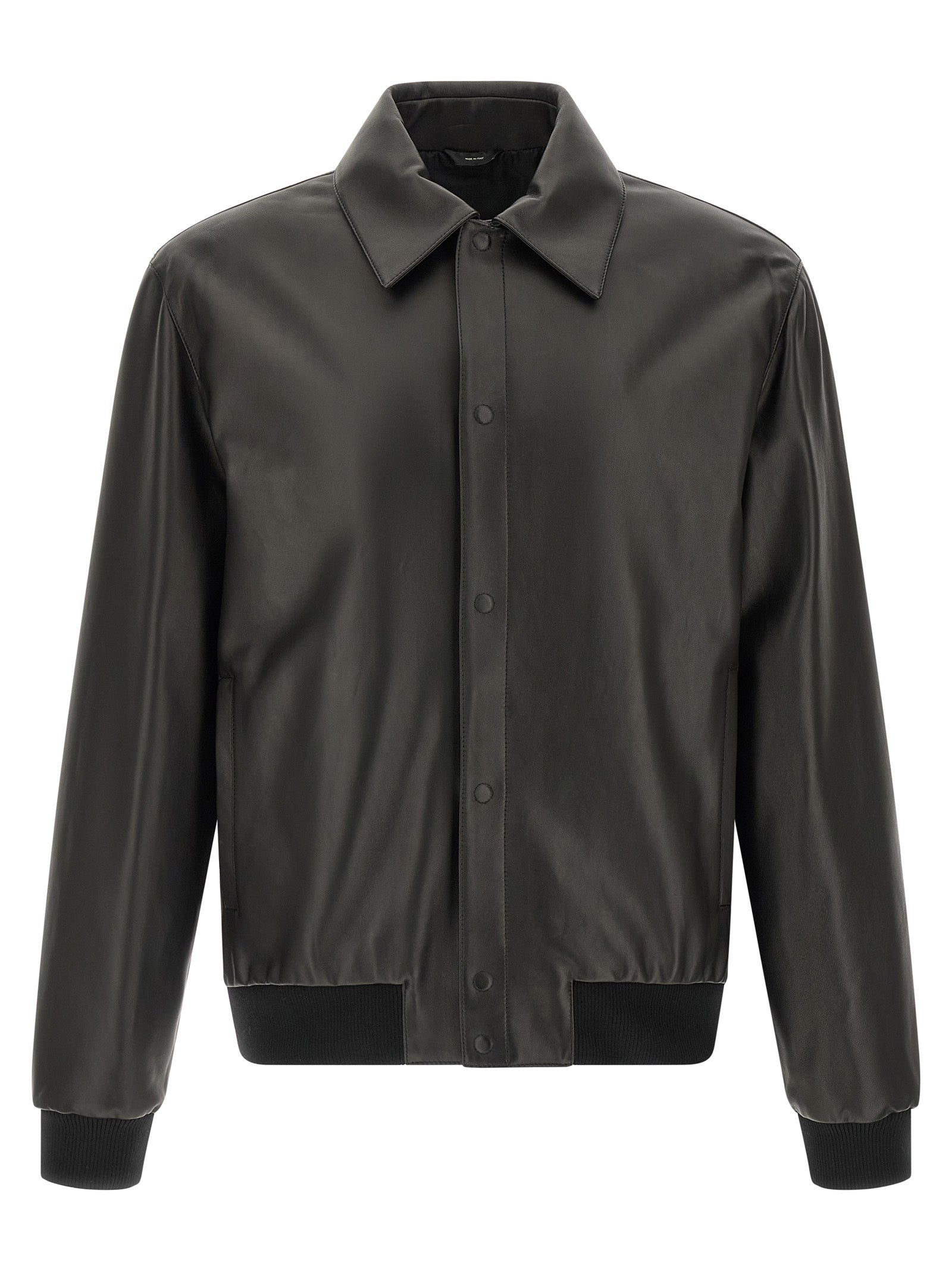 Fendi Black Lamb Leather Leather Men's Jacket