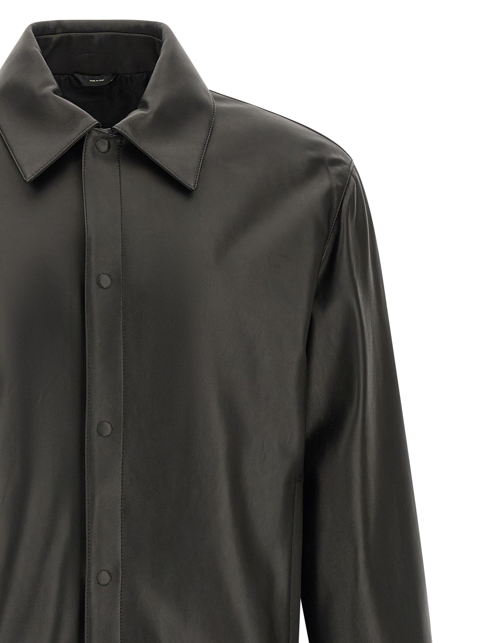 Fendi Black Lamb Leather Leather Men's Jacket
