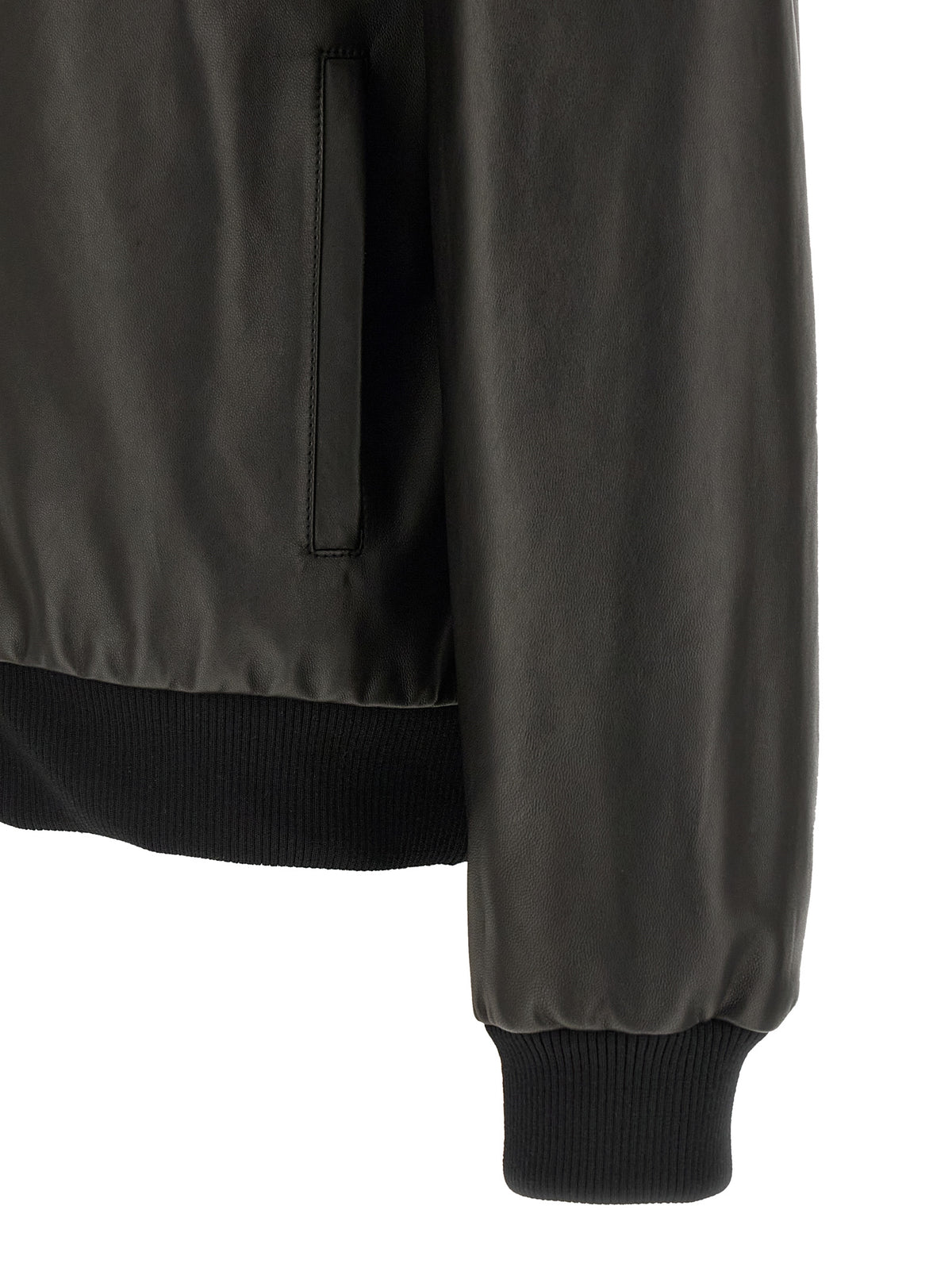 Fendi Black Lamb Leather Leather Men's Jacket