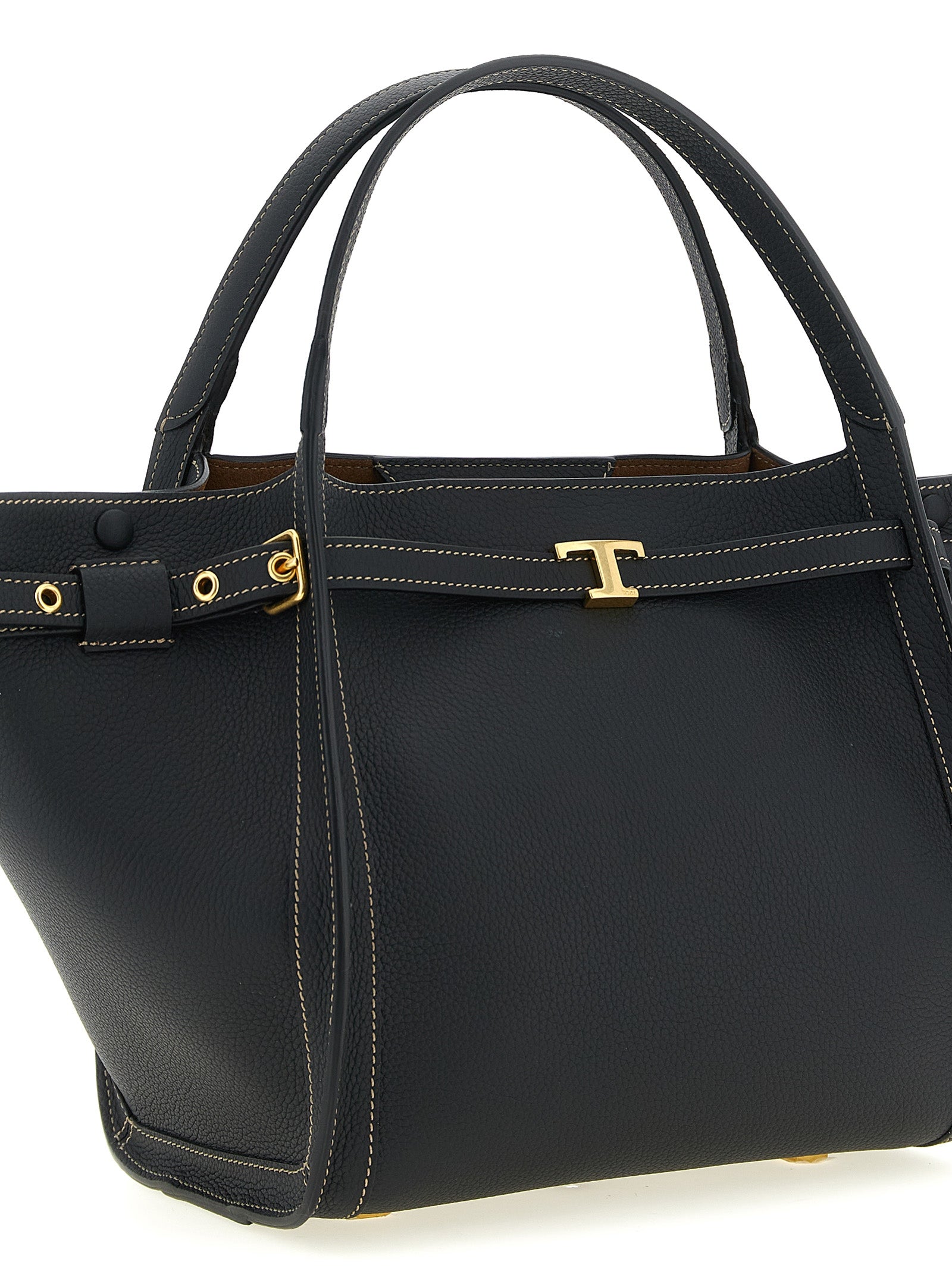 Tod's Black Calfskin Tote Women's Bag