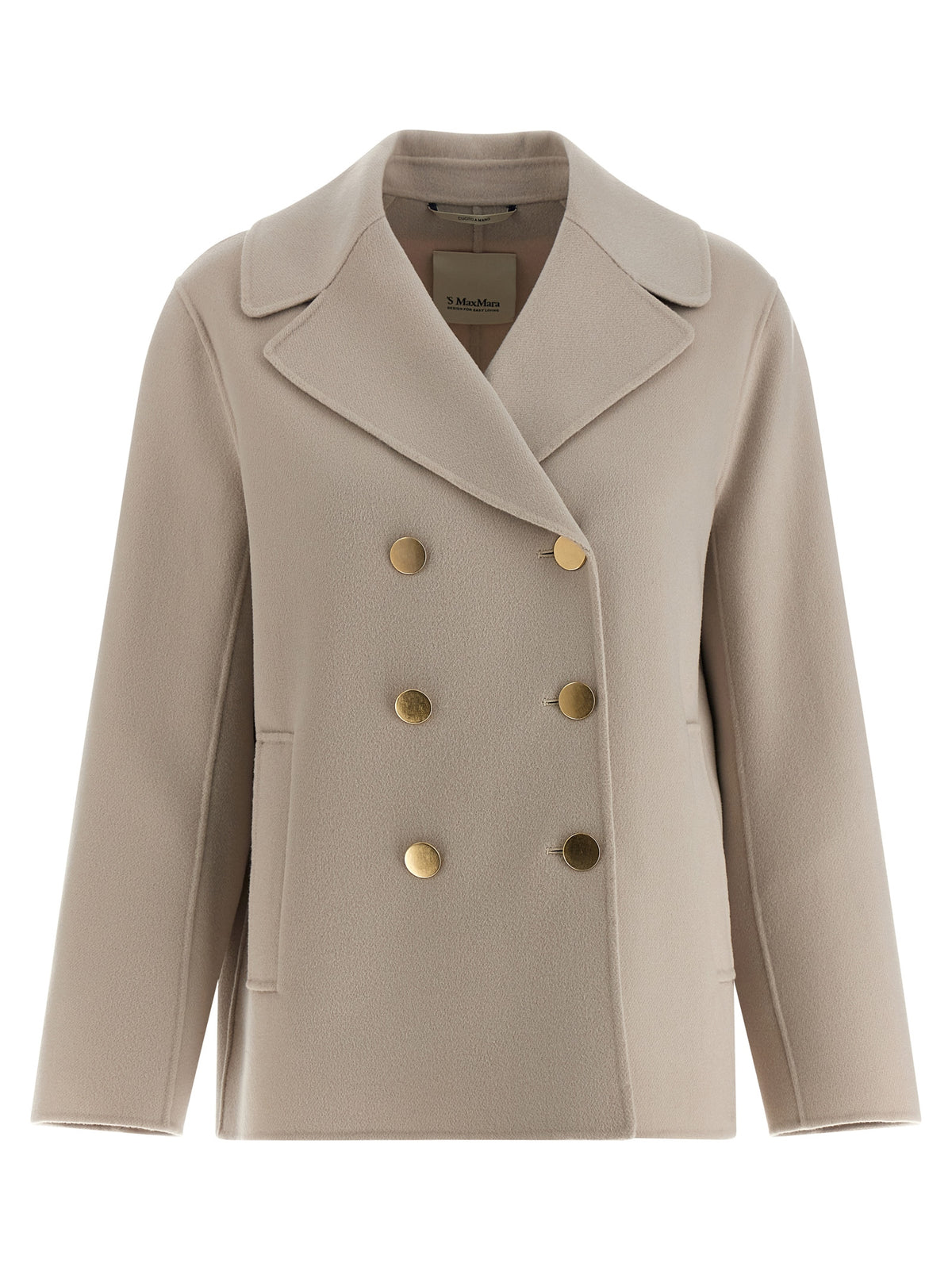 'S Max Mara Beige Virgin Wool Biker Women's Jacket