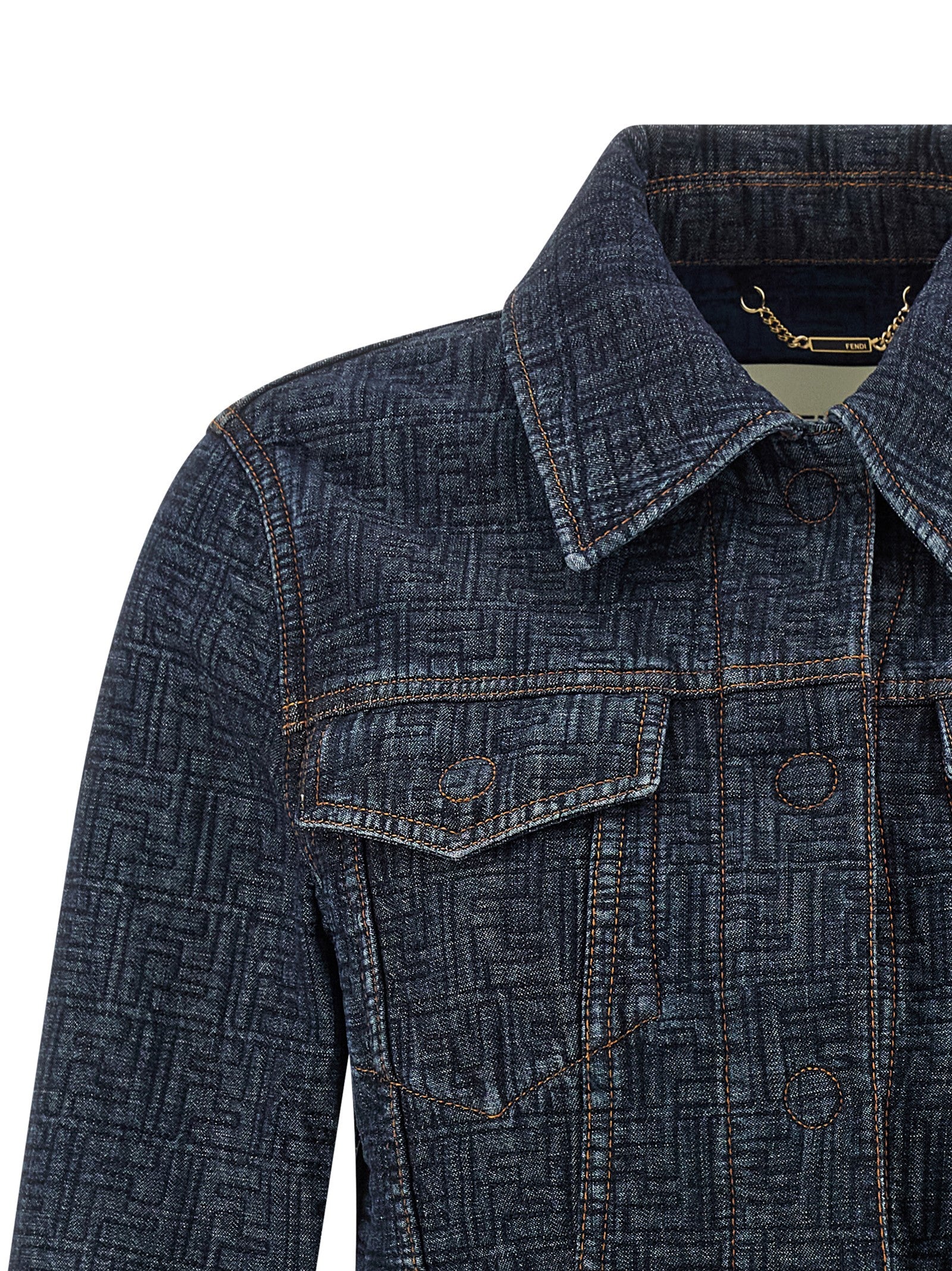 Fendi Blue Cotton Denim Women's Jacket