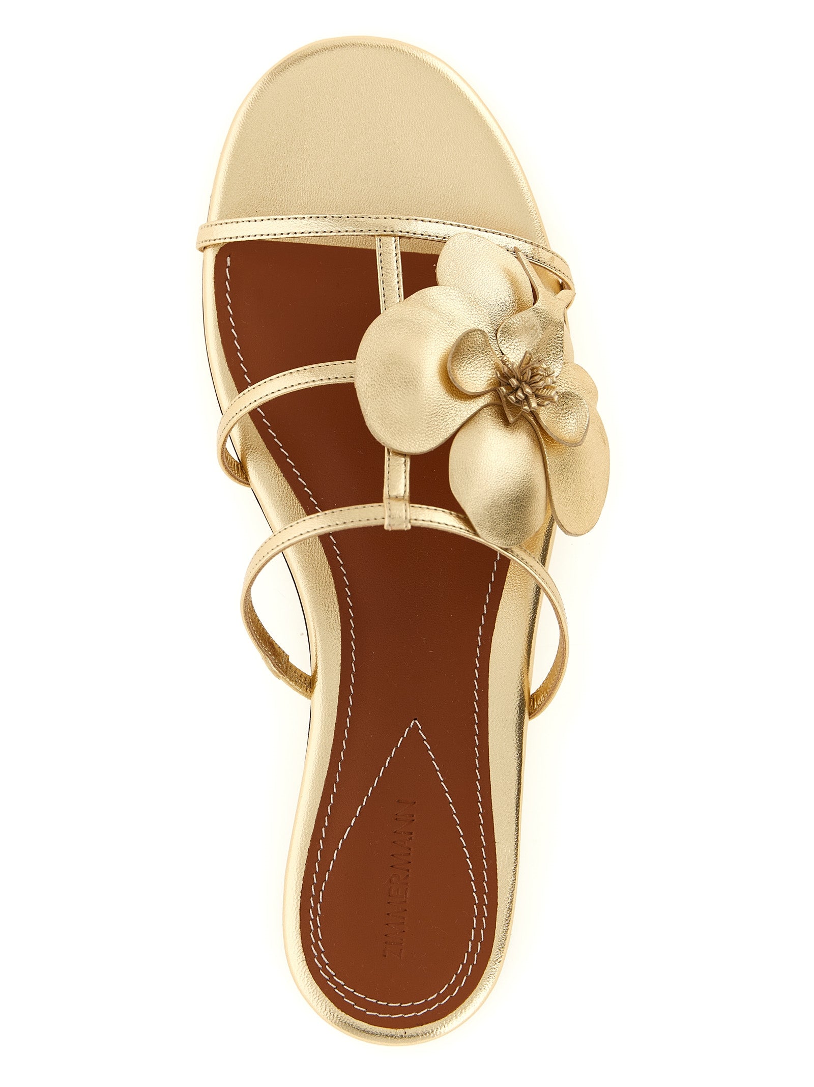 Zimmermann Gold Leather Women's Slides