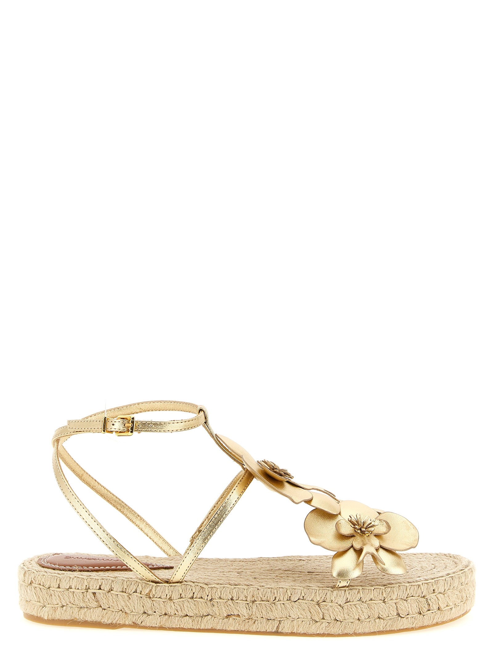 Zimmermann Gold Leather Flat Women's Sandals