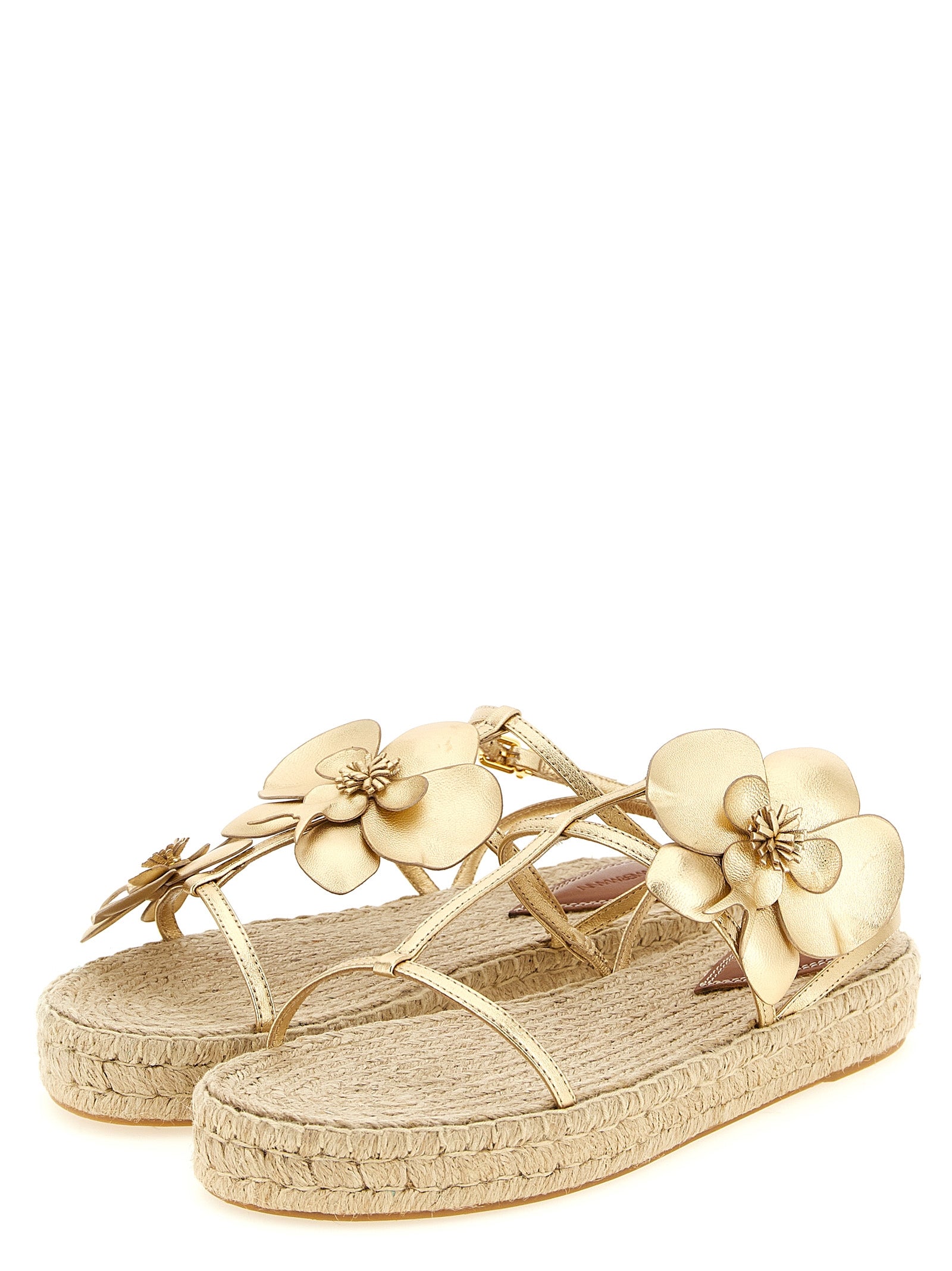 Zimmermann Gold Leather Flat Women's Sandals