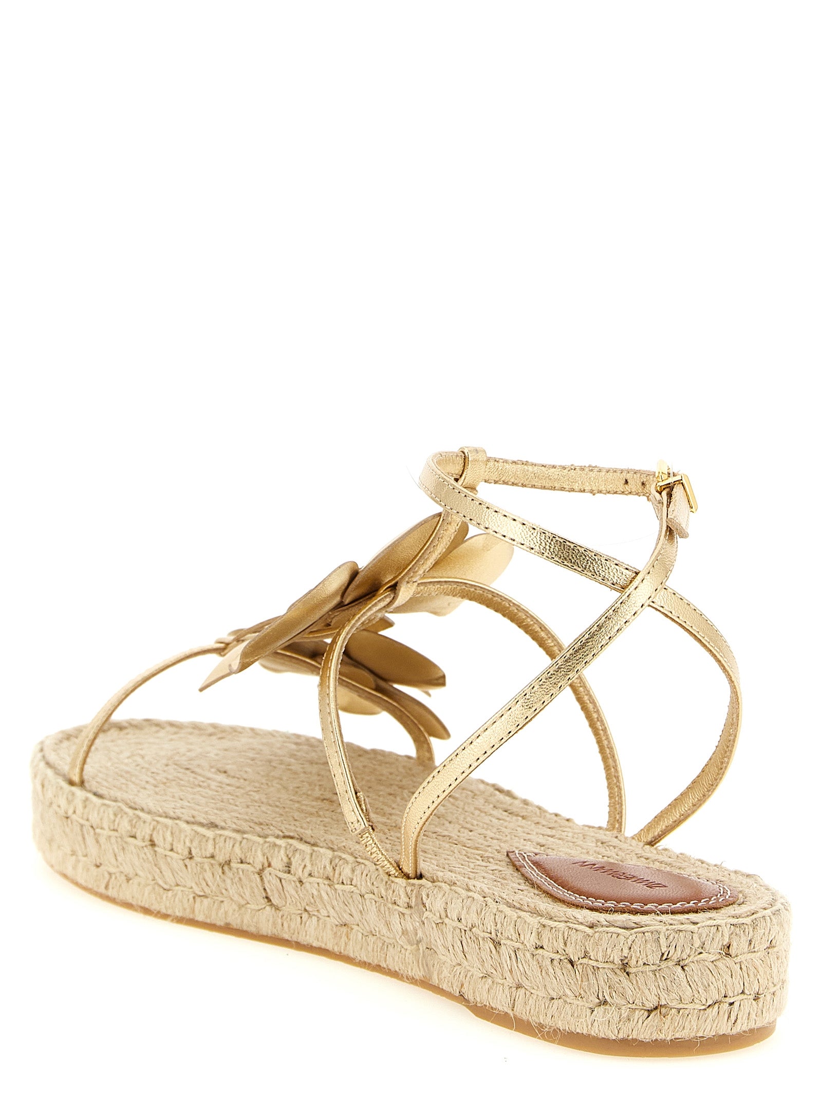 Zimmermann Gold Leather Flat Women's Sandals