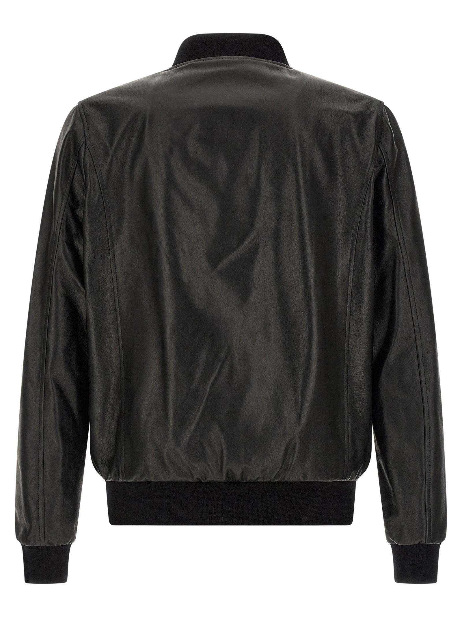 Philipp Plein Black Lambskin Leather Men's Jacket