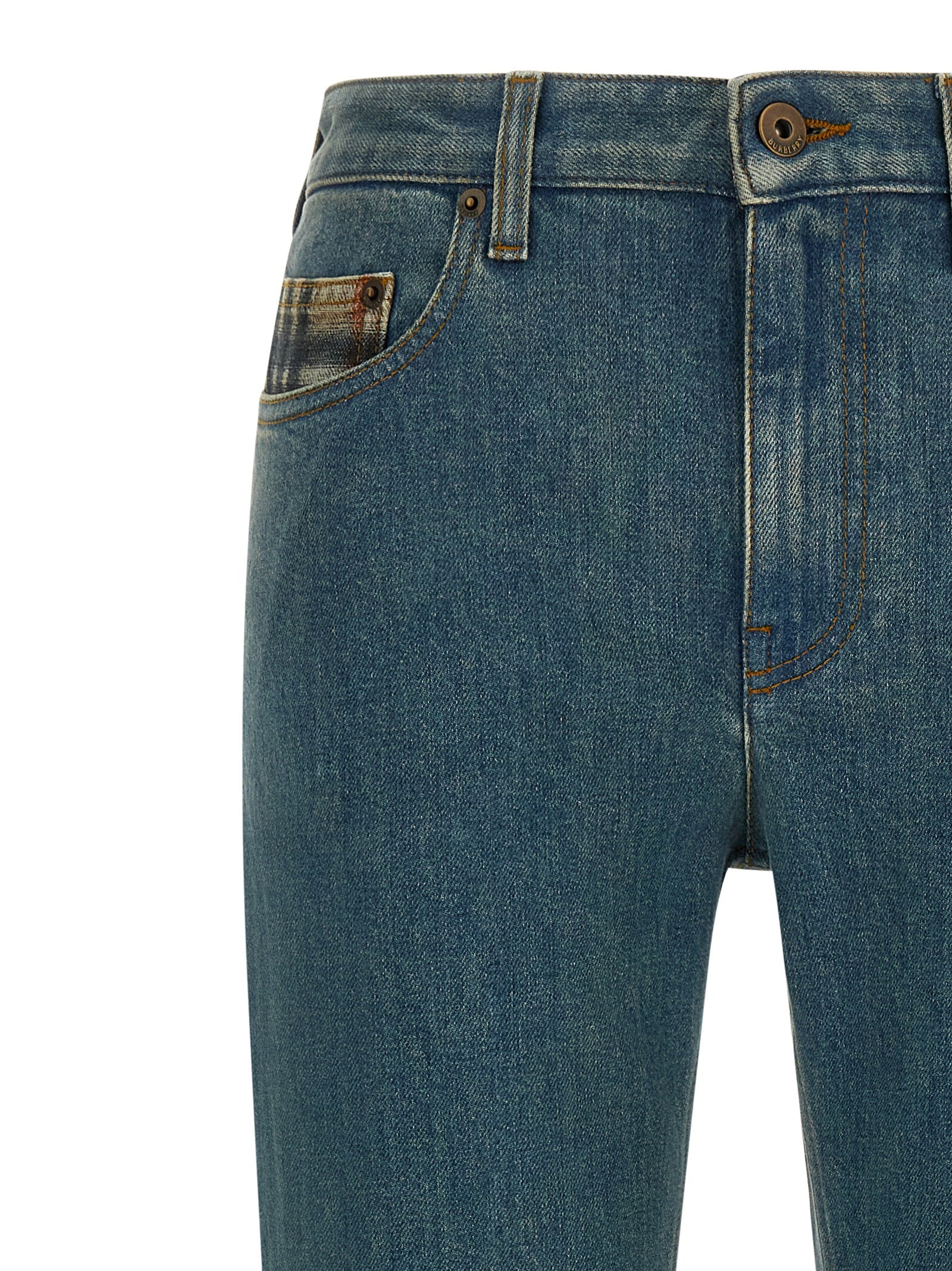 Burberry Blue Cotton Straight-Leg Women's Jeans