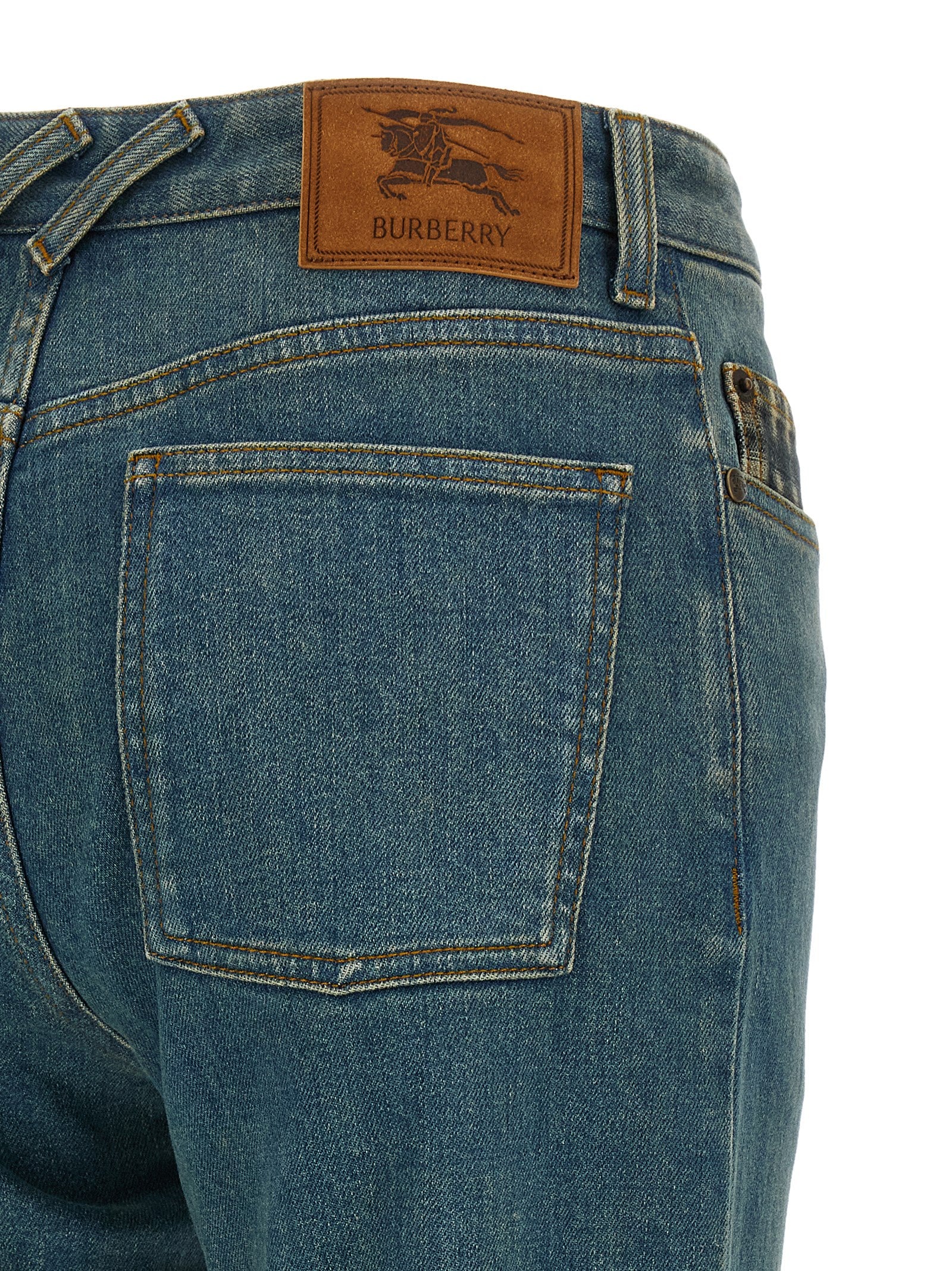 Burberry Blue Cotton Straight-Leg Women's Jeans