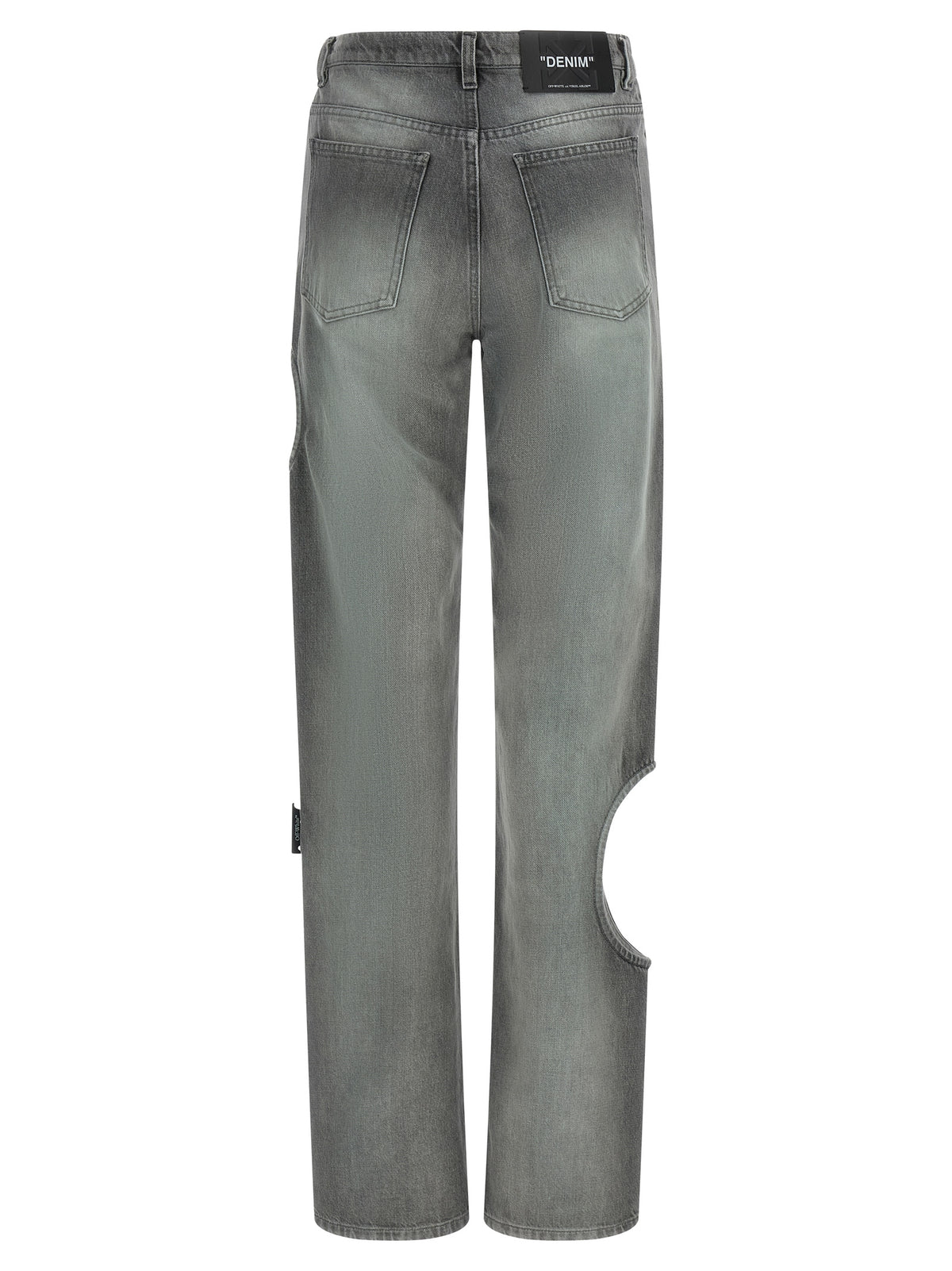 Off-White Gray Cotton Straight-Leg Women's Jeans