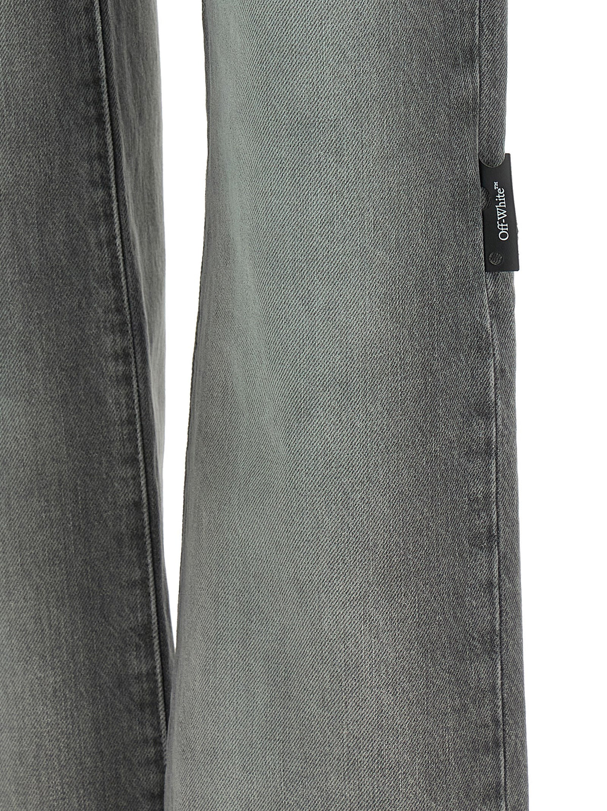 Off-White Gray Cotton Straight-Leg Women's Jeans