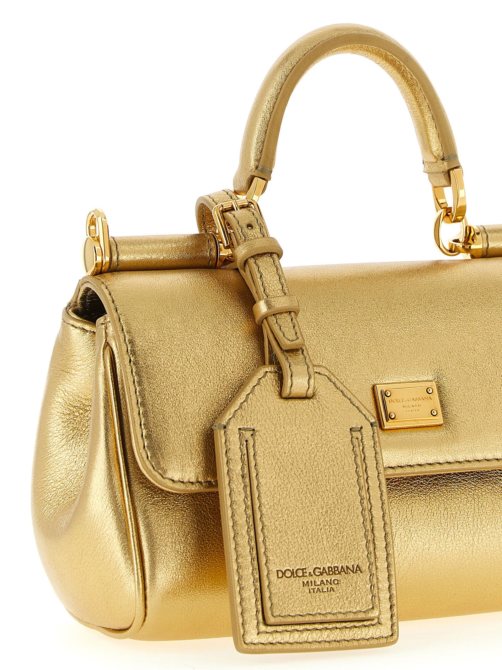 Dolce & Gabbana Gold Calfskin Women's Handbag