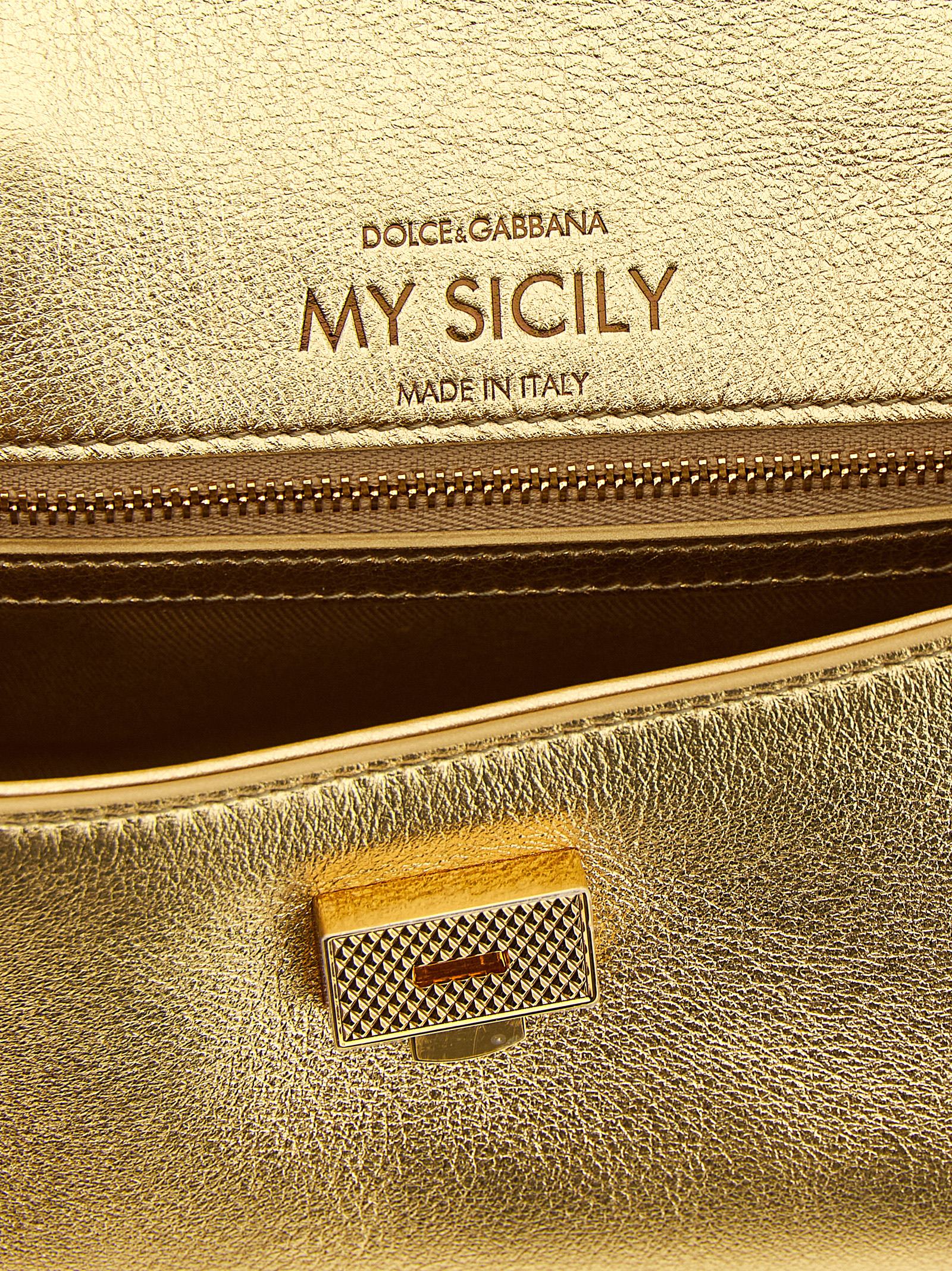 Dolce & Gabbana Gold Calfskin Women's Handbag