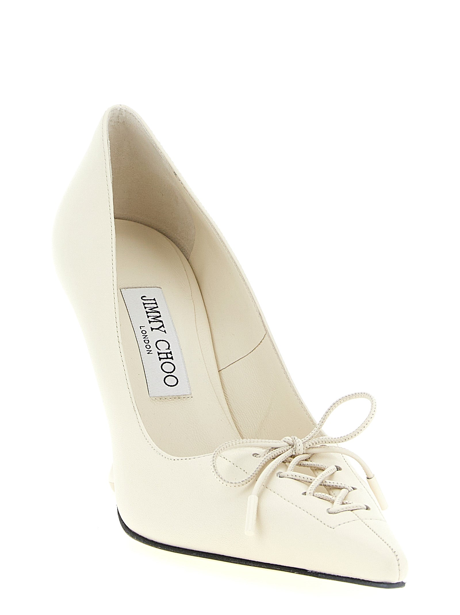 Jimmy Choo White Leather High Heel Women's Pumps