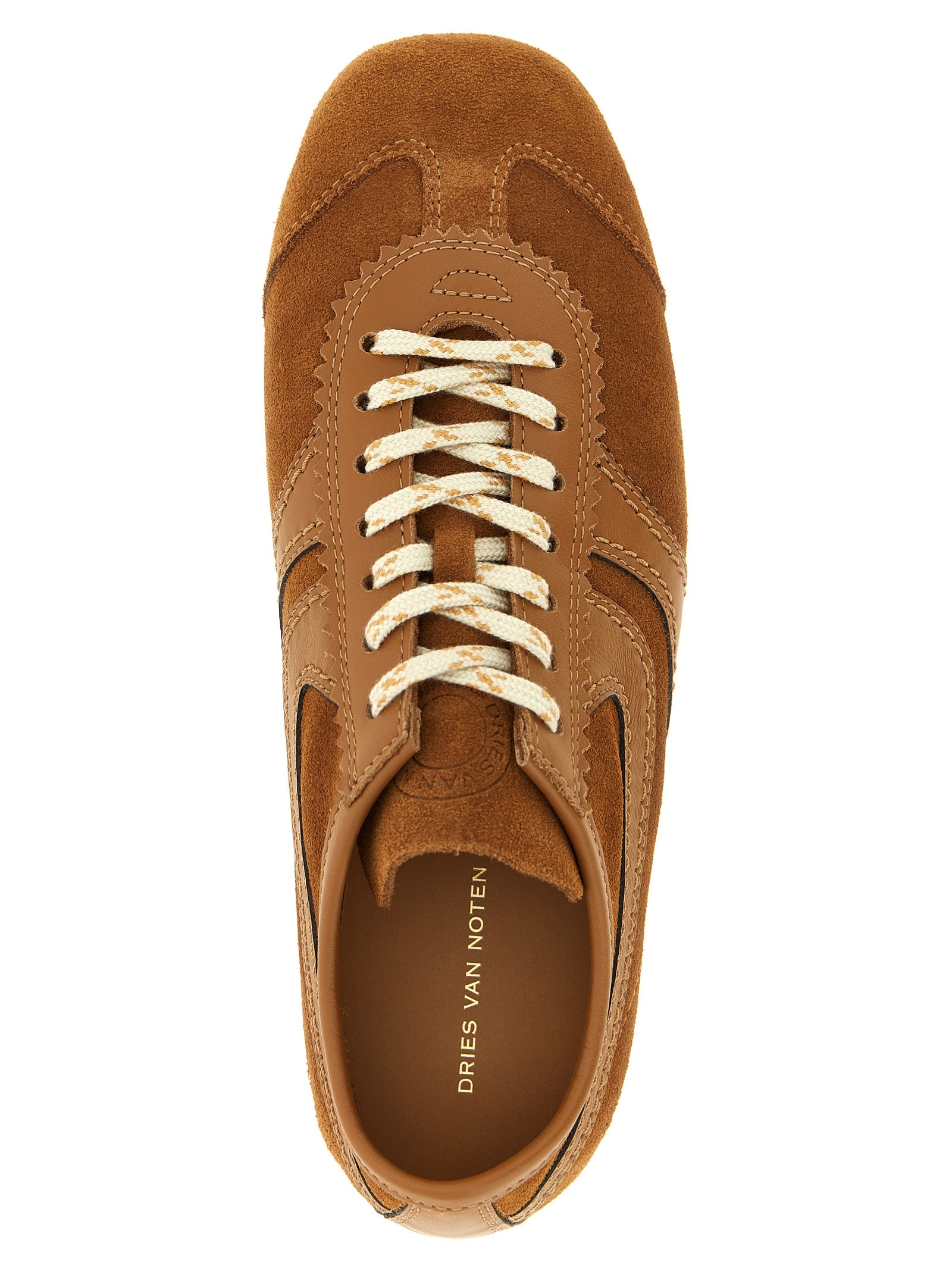 Dries Van Noten Brown Calfskin Men's Sneakers